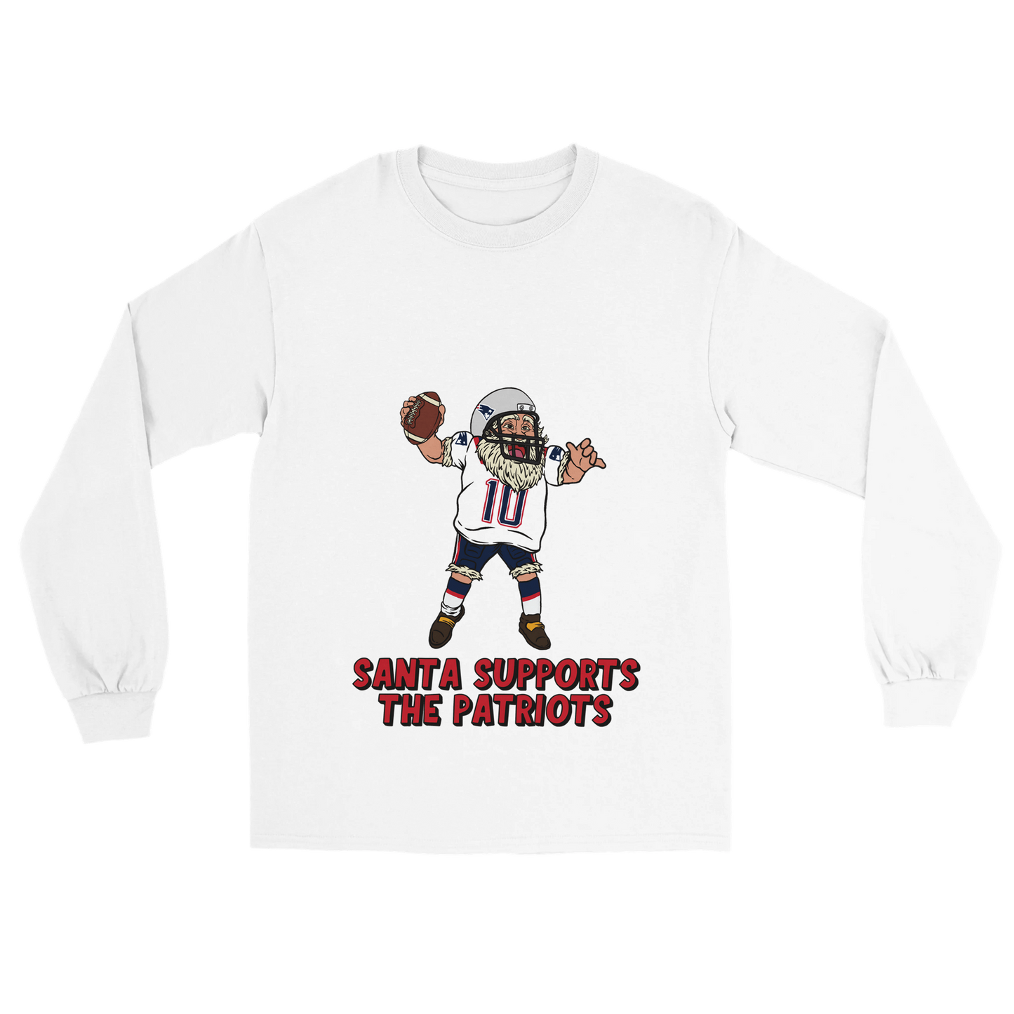 New England Patriots Unisex Longsleeve Santa T-shirt