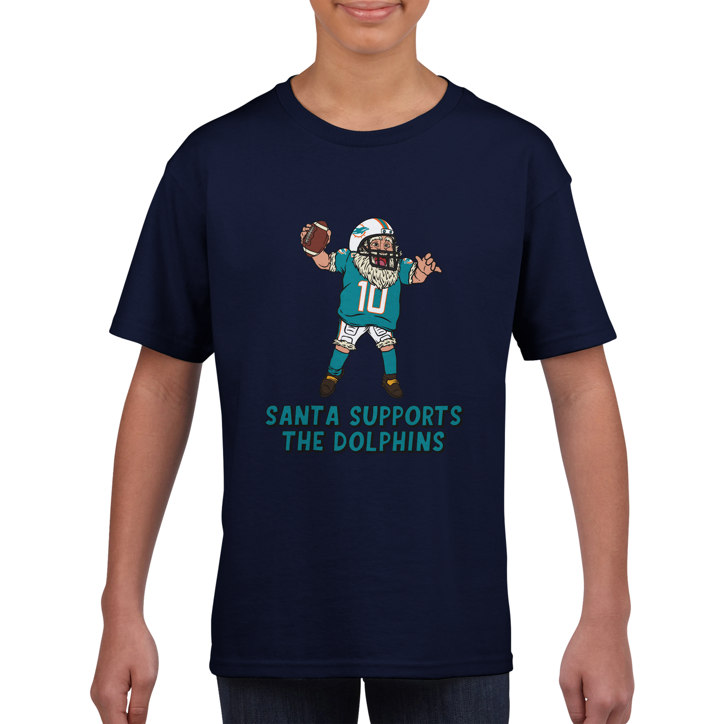 Miami Dolphins Kids Crewneck Santa T-shirt