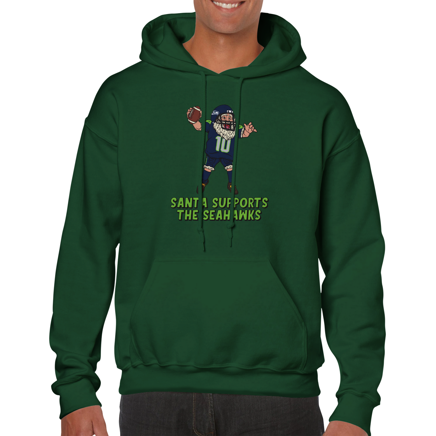 Seattle Seahawks Unisex Pullover Santa Hoodie