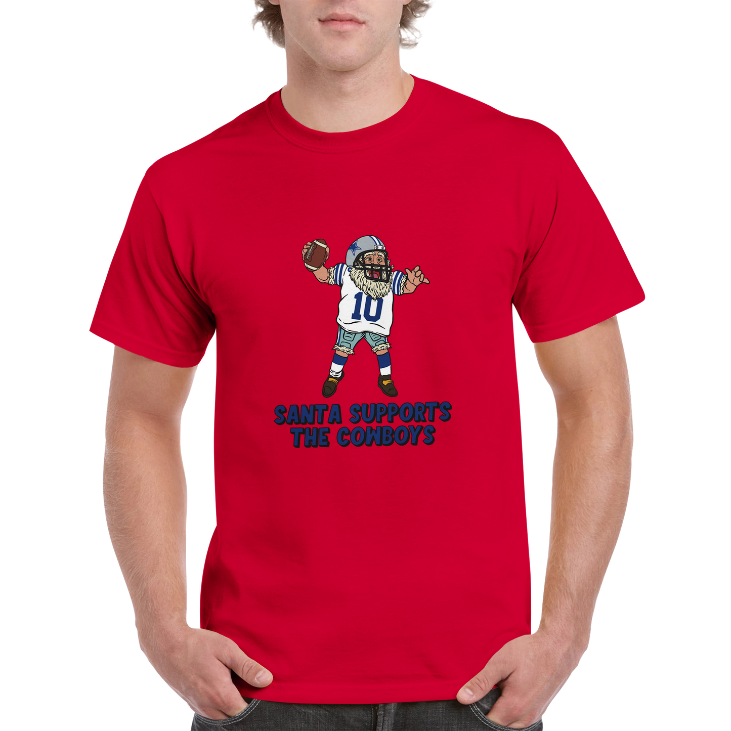 Dallas Cowboys Unisex Crewneck Santa T-shirt