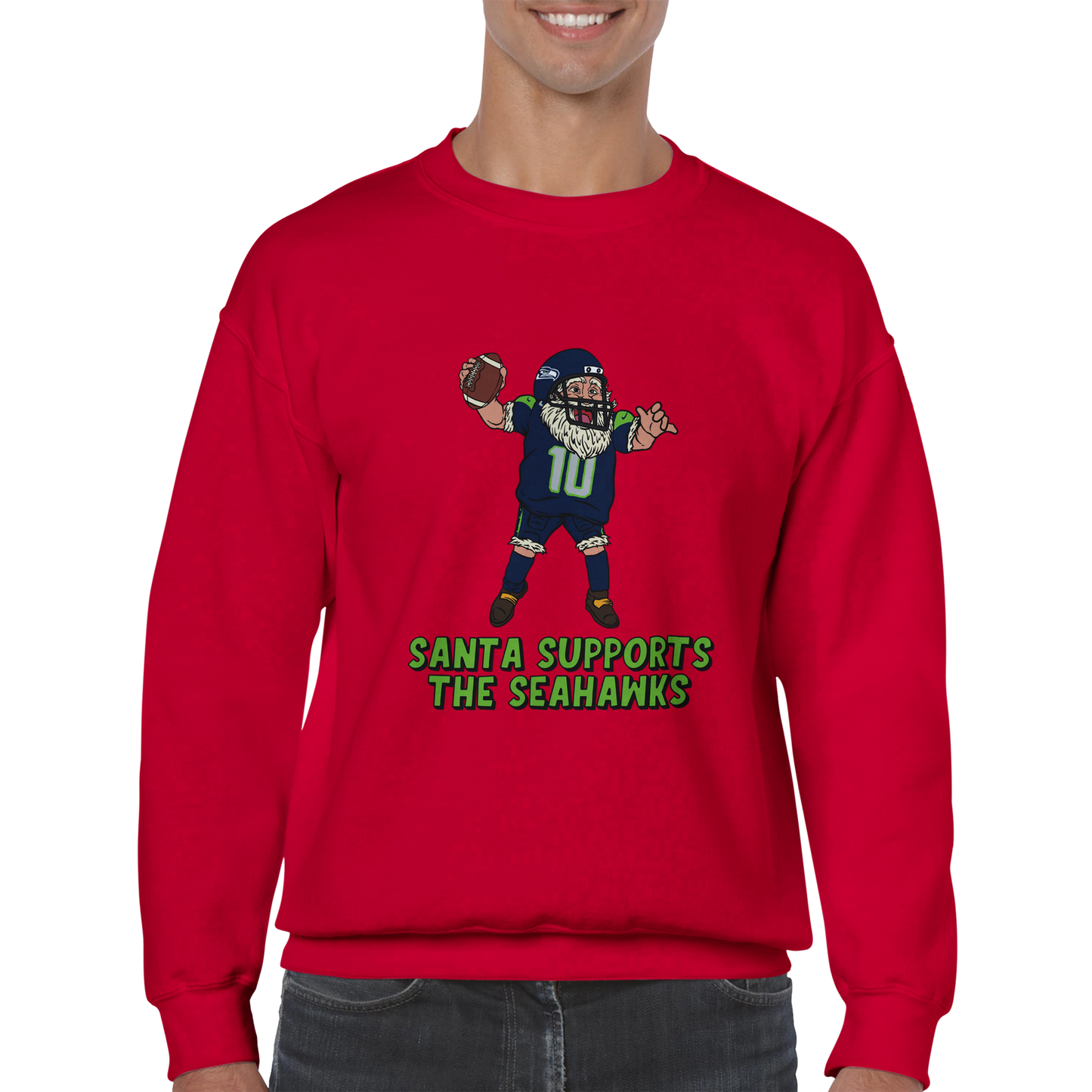 Seattle Seahawks Unisex Crewneck Santa Sweatshirt