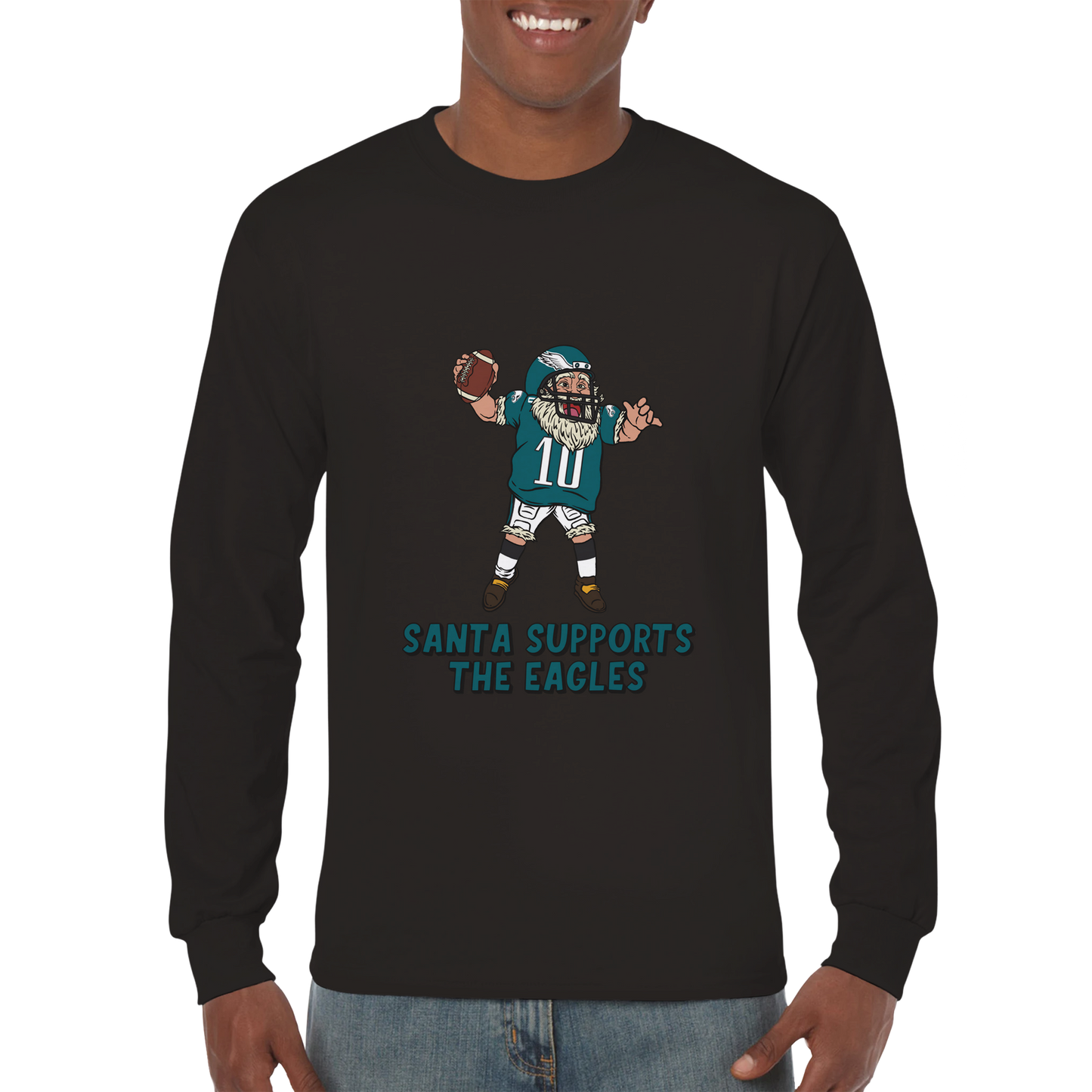 Philadelphia Eagles Unisex Longsleeve Santa T-shirt