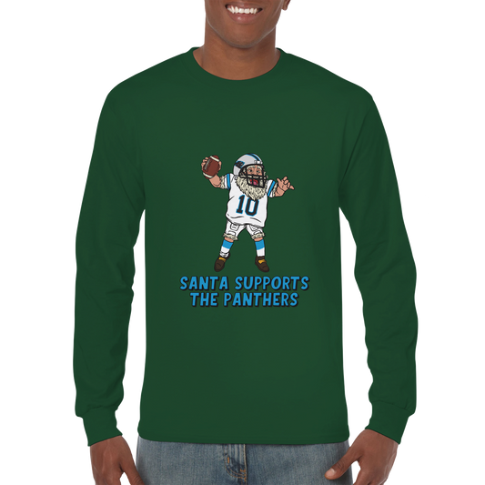 Carolina Panthers Unisex Longsleeve Santa T-shirt