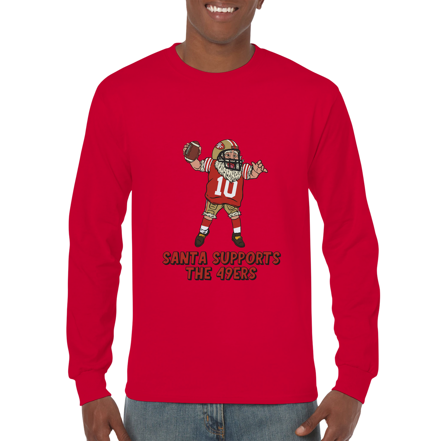 San Francisco 49ers Unisex Longsleeve Santa T-shirt