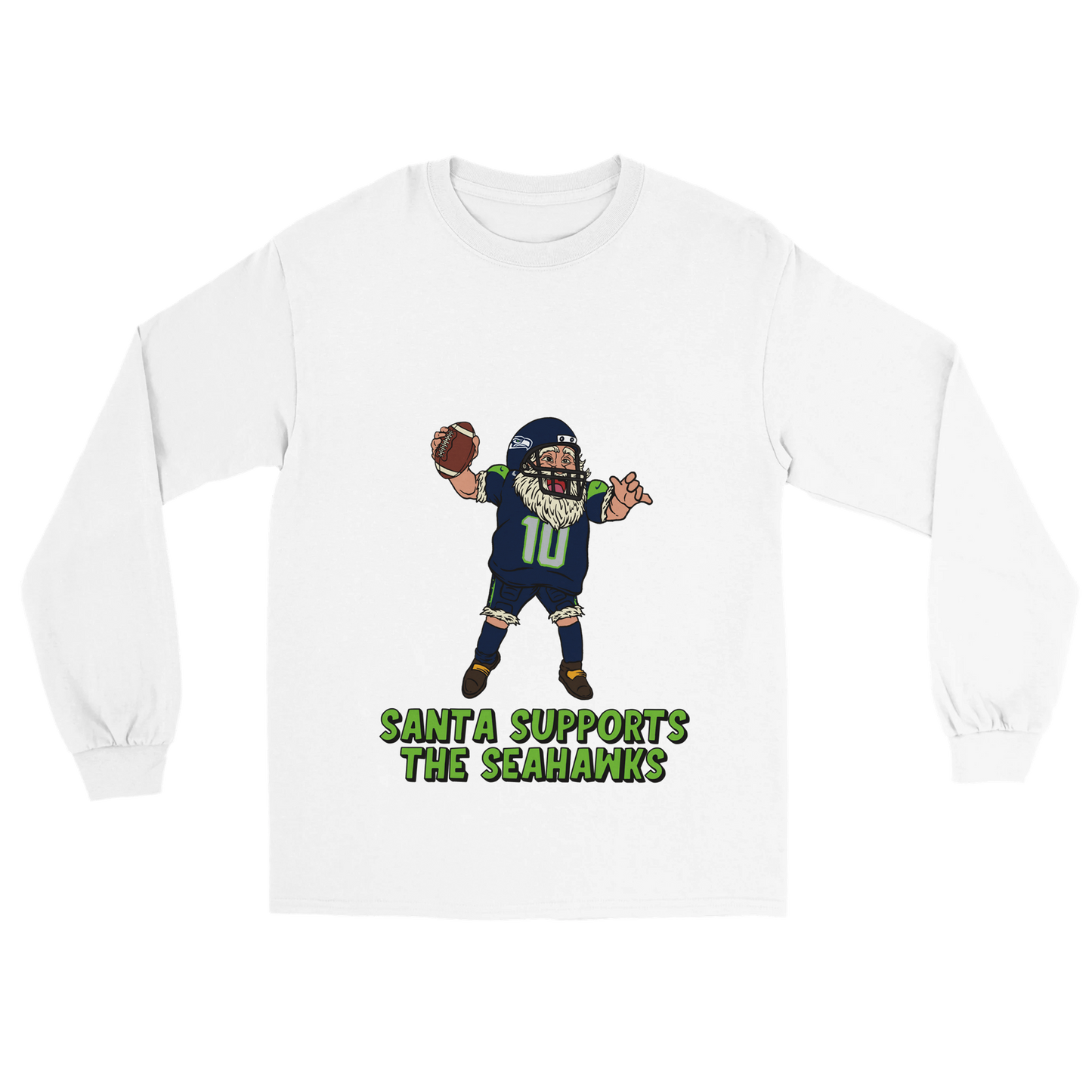 Seattle Seahawks Unisex Longsleeve Santa T-shirt