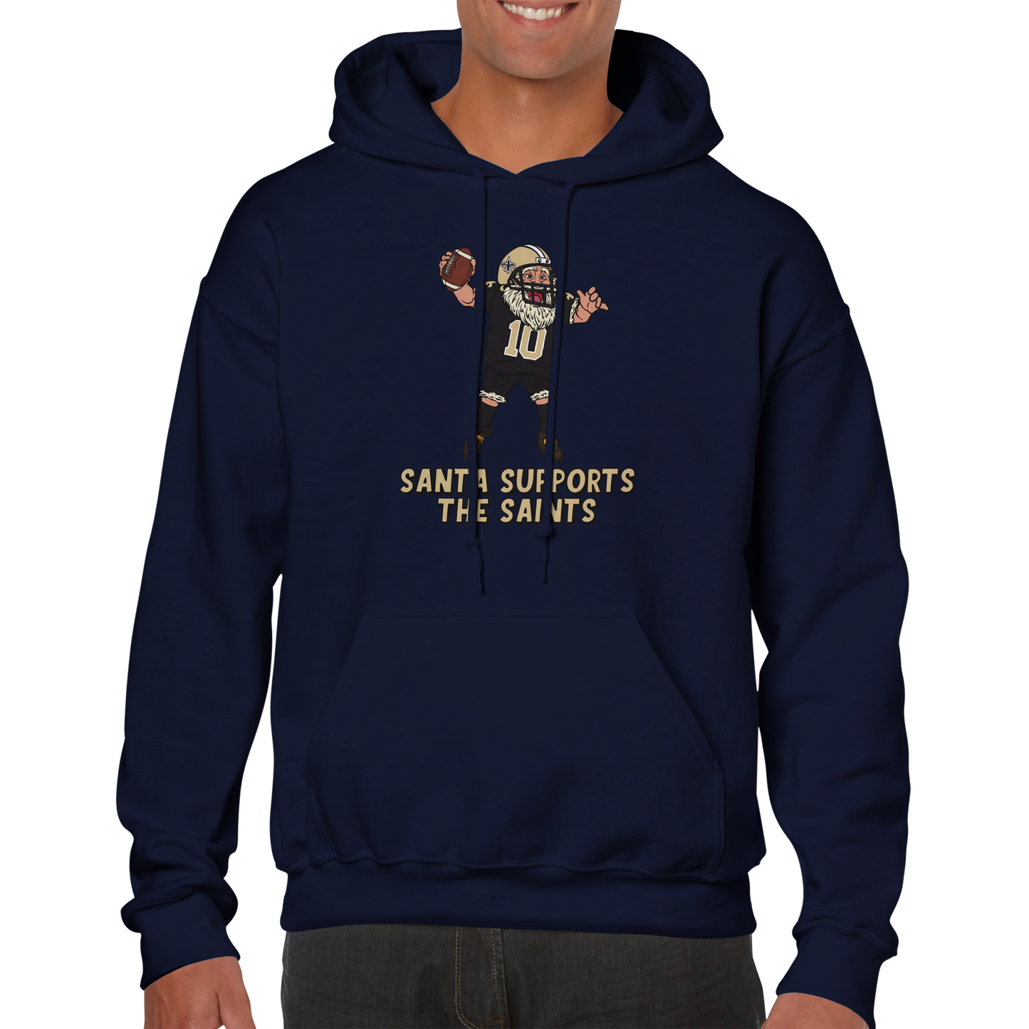 New Orleans Saints Unisex Pullover Santa Hoodie