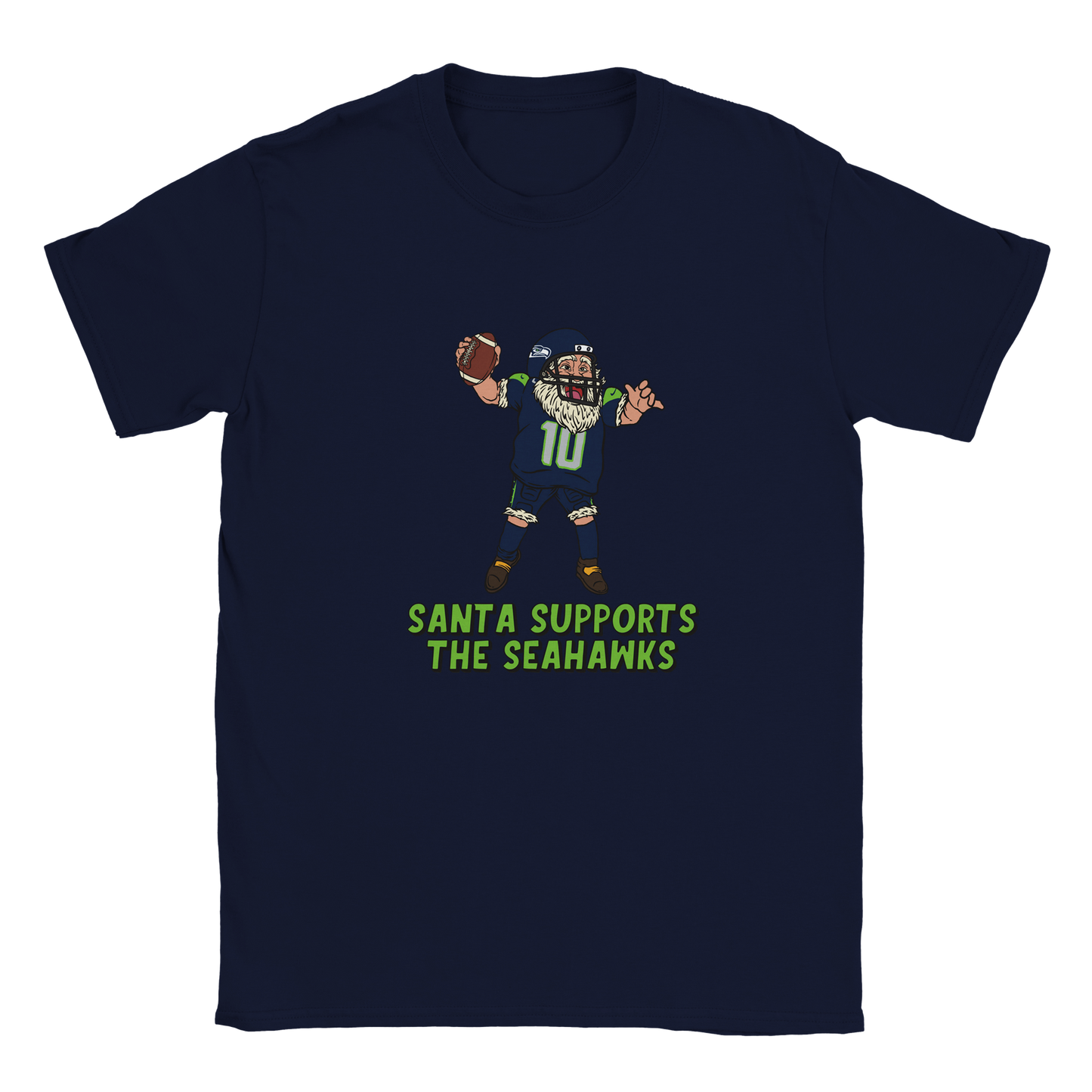 Seattle Seahawks Kids Crewneck Santa T-shirt