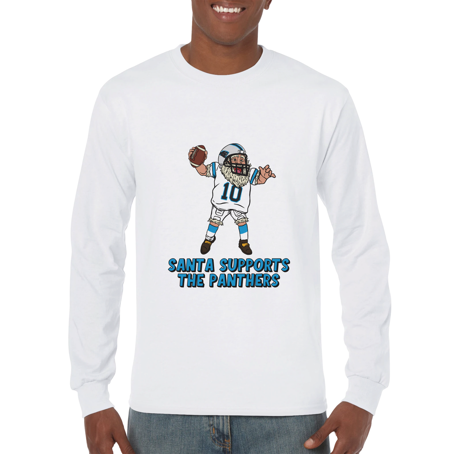 Carolina Panthers Unisex Longsleeve Santa T-shirt