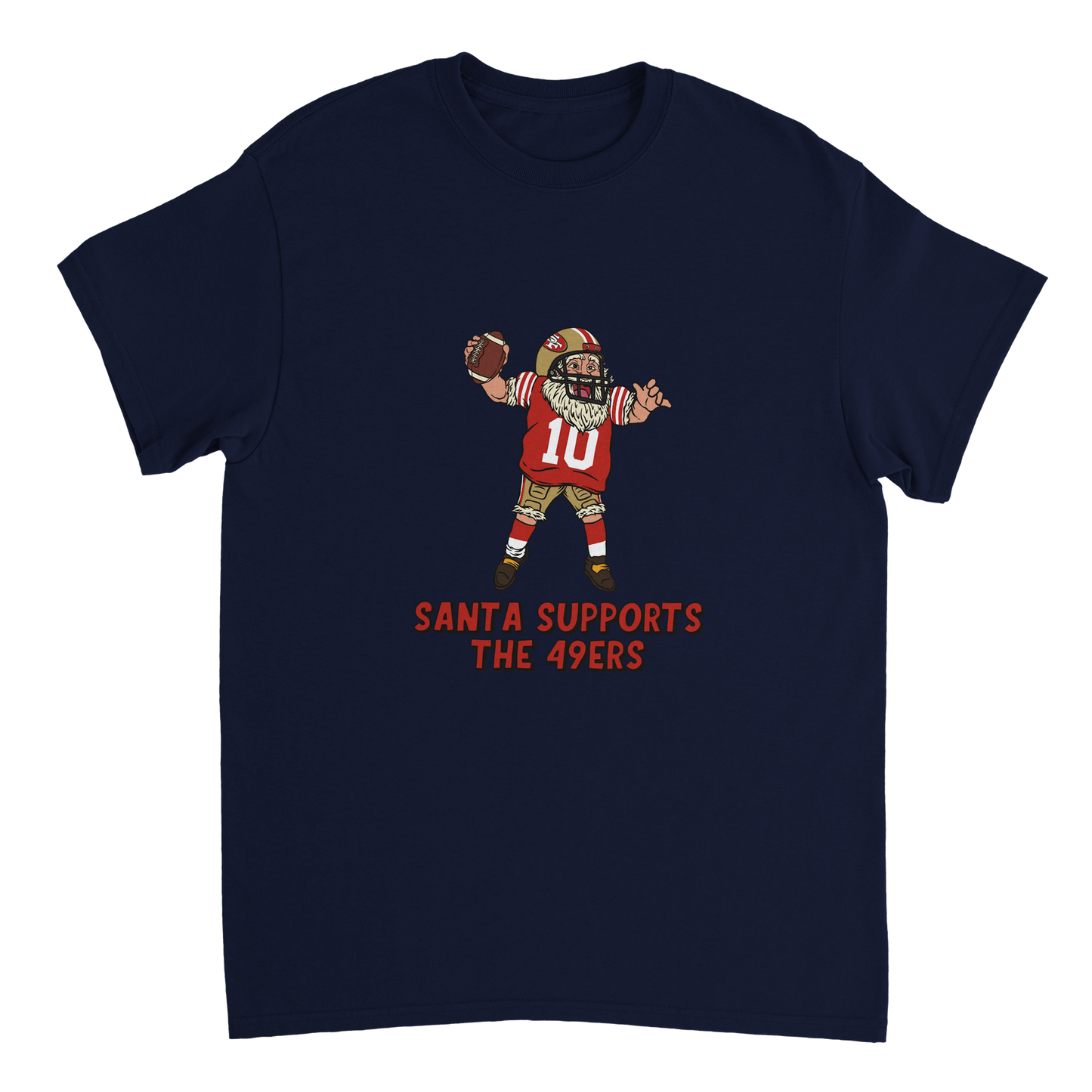 San Francisco 49ers Unisex Crewneck Santa T-shirt