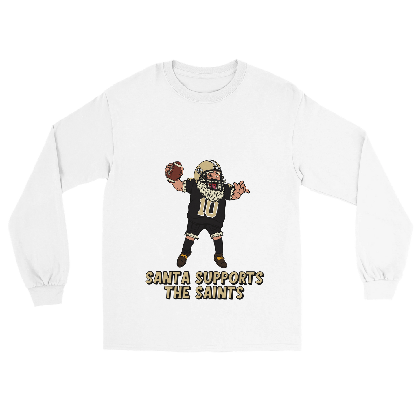 New Orleans Saints Unisex Longsleeve Santa T-shirt