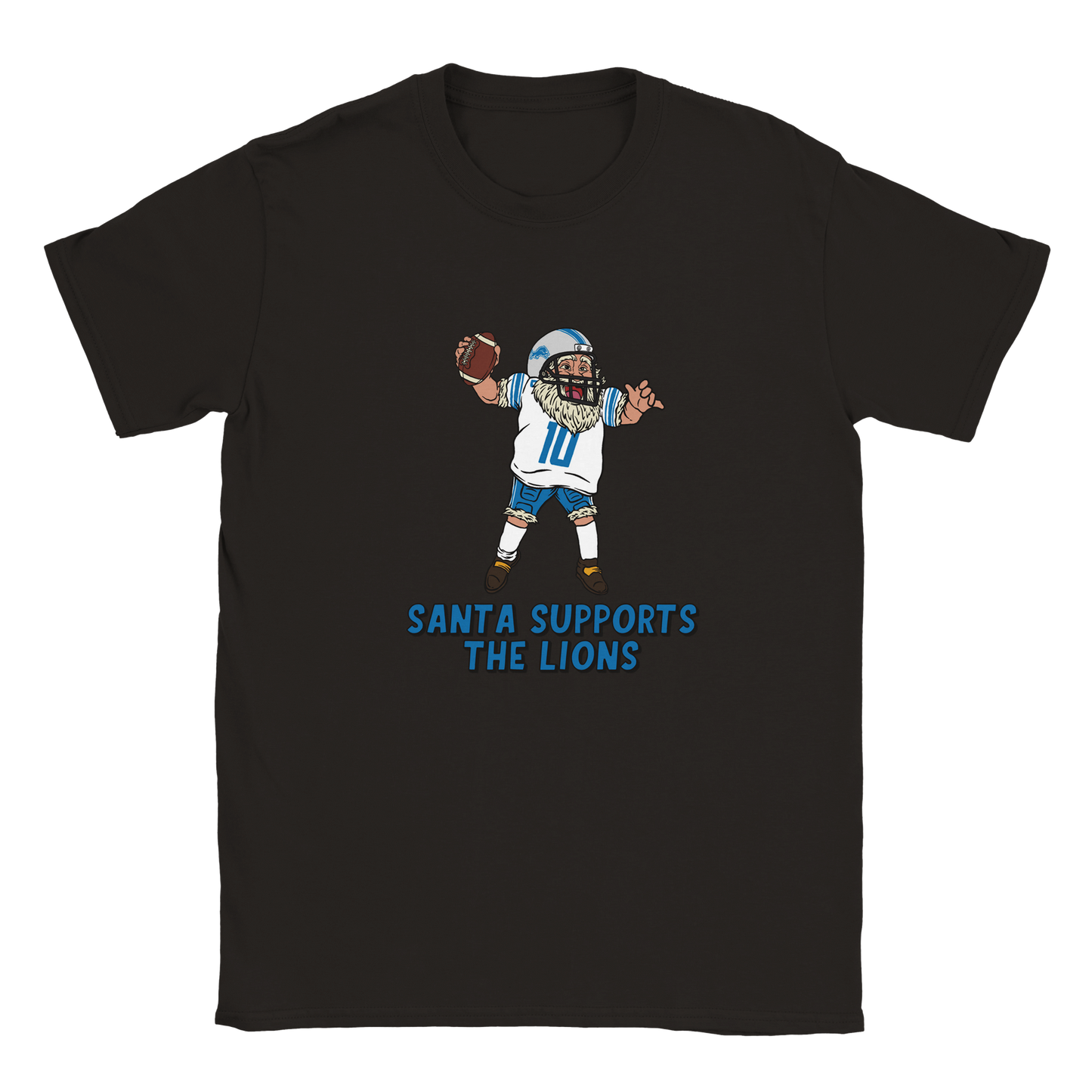 Detroit Lions Kids Crewneck Santa T-shirt