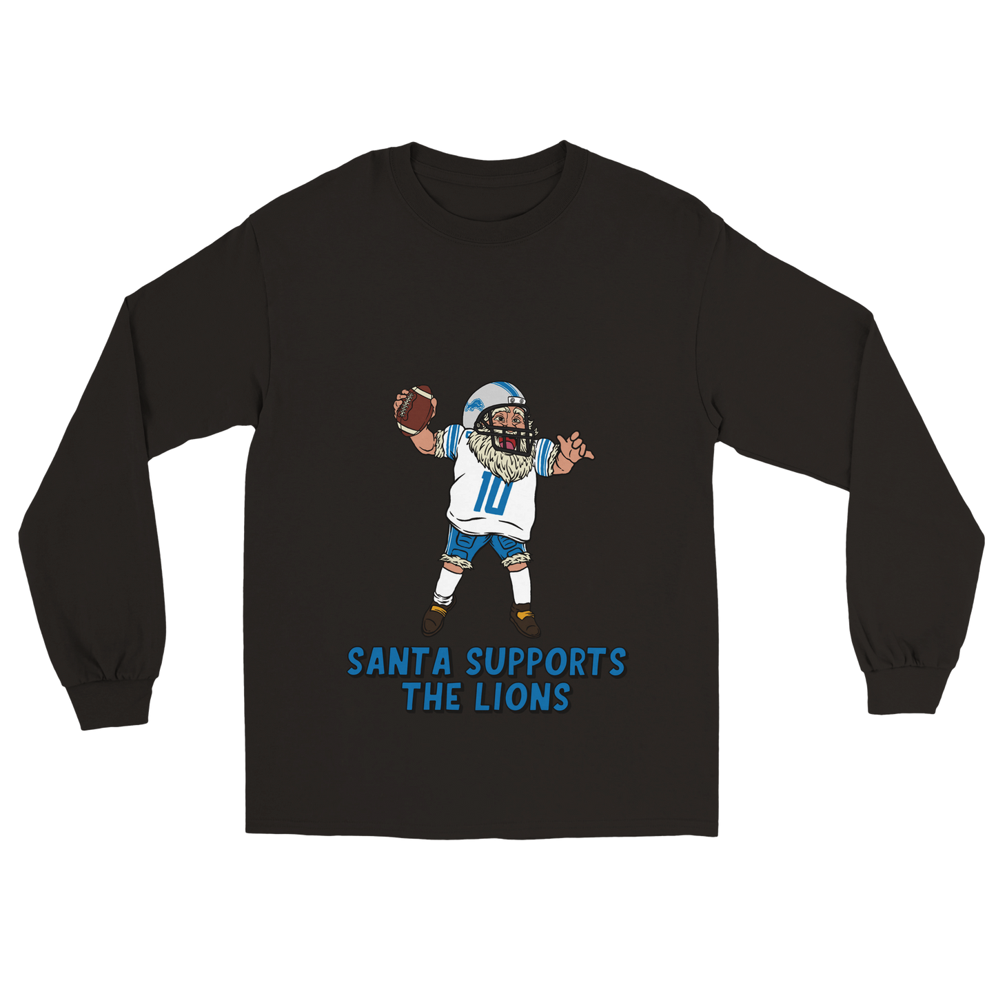 Detroit Lions Unisex Longsleeve Santa T-shirt