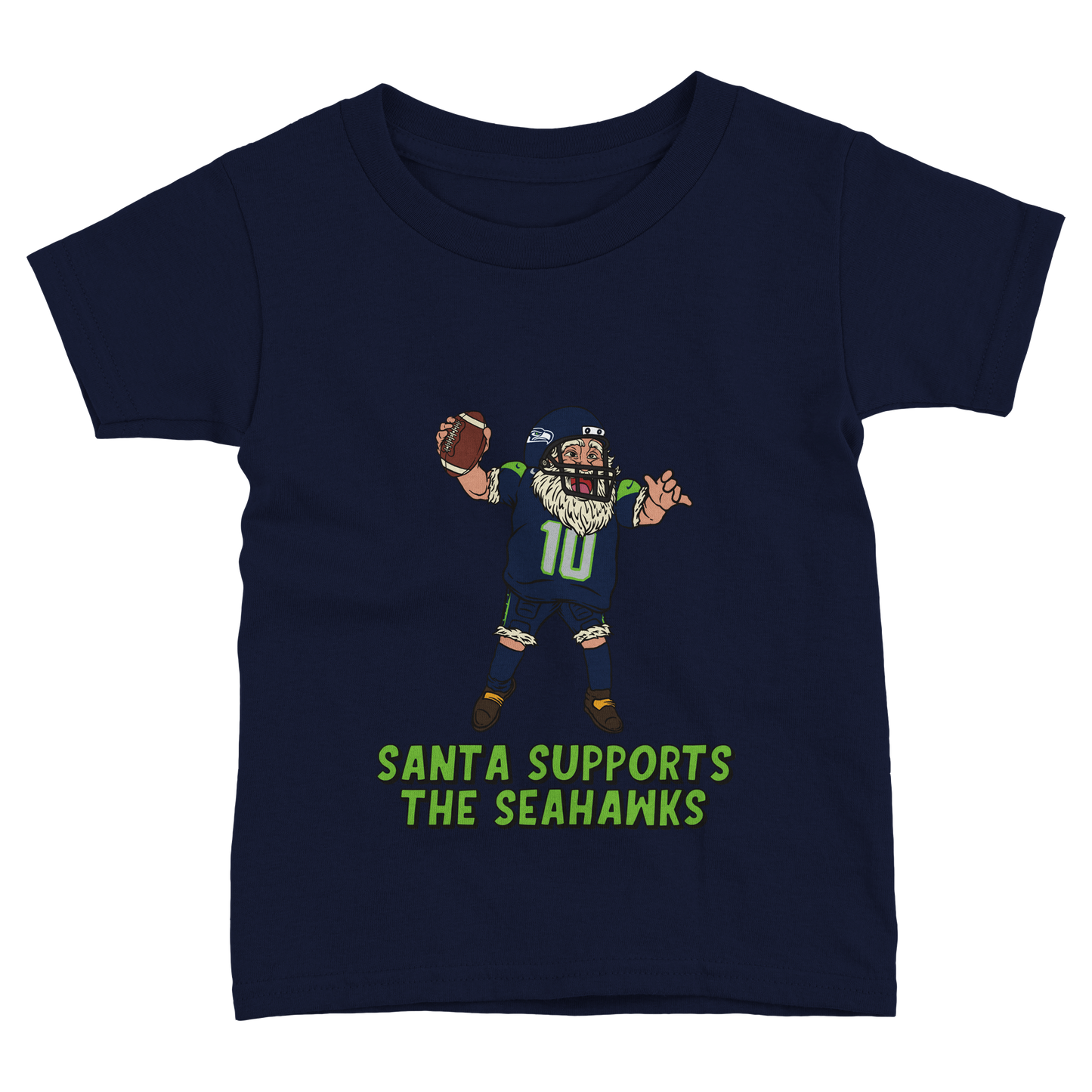 Seattle Seahawks Toddler Fine Jersey Santa T-Shirt