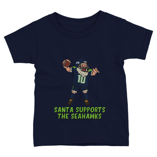 Seattle Seahawks Toddler Fine Jersey Santa T-Shirt