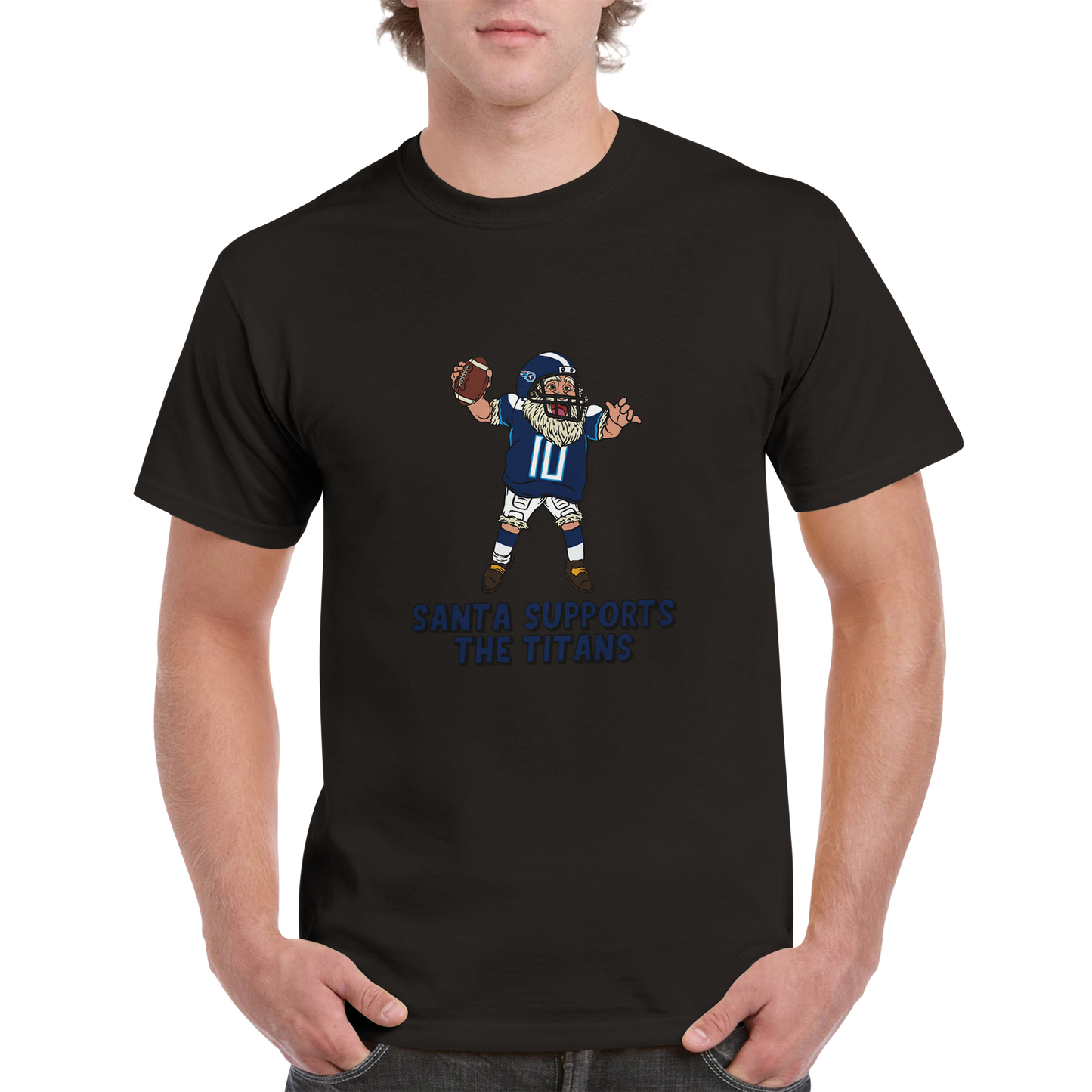 Tennessee Titans Unisex Crewneck Santa T-shirt