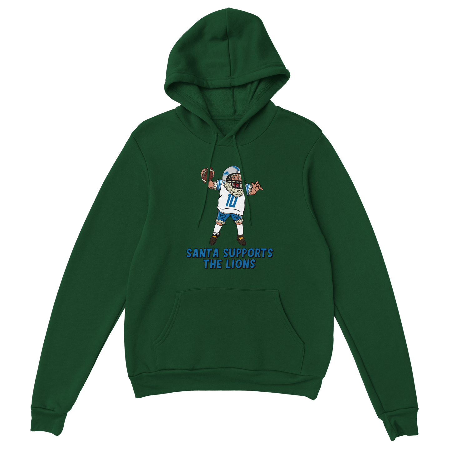 Detroit Lions Unisex Pullover Santa Hoodie