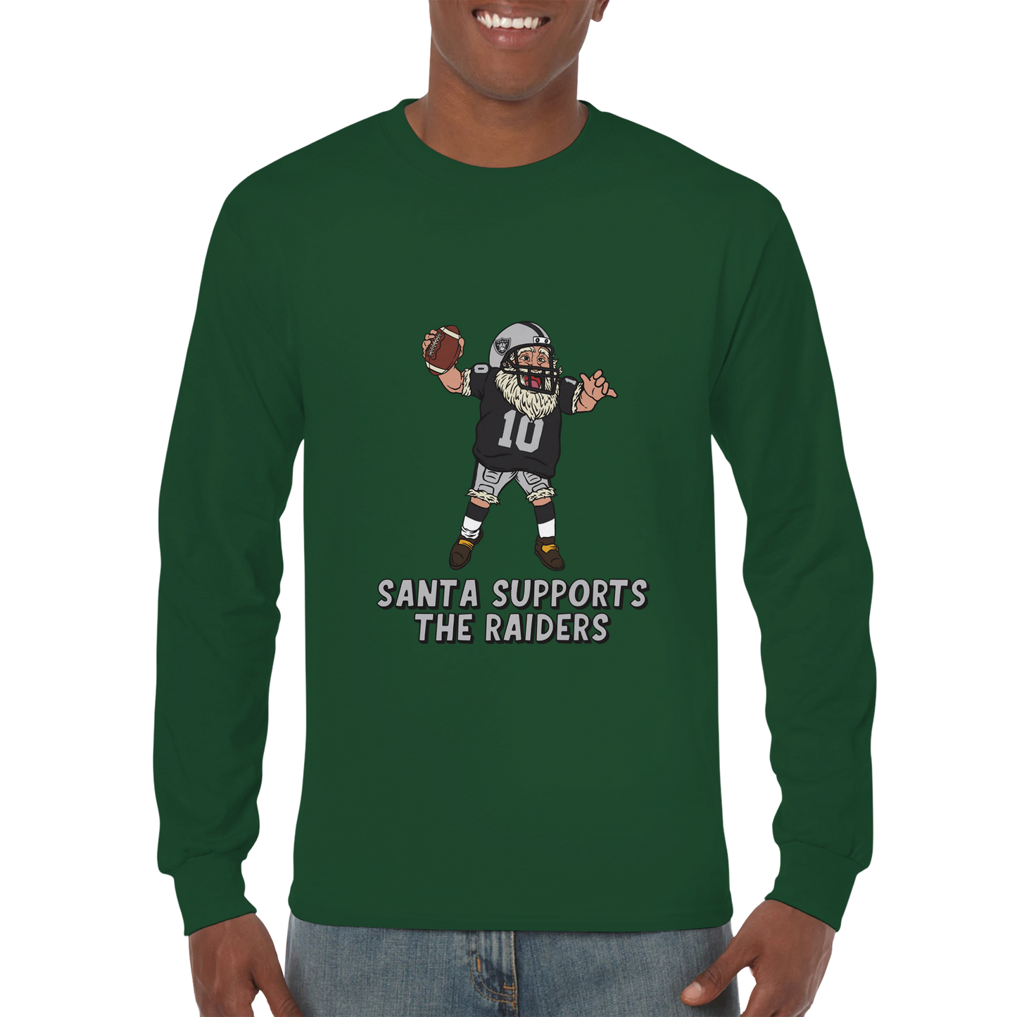 Las Vegas Raiders Unisex Longsleeve Santa T-shirt