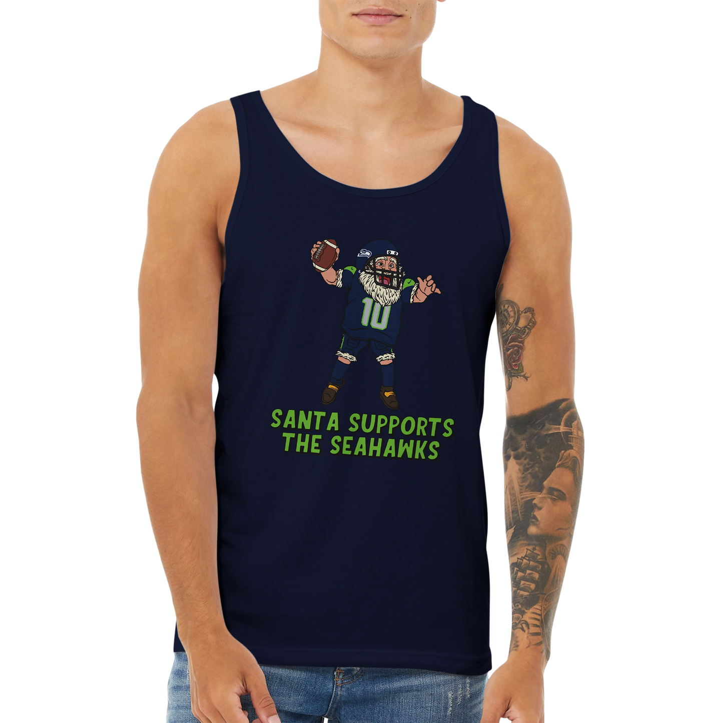 Seattle Seahawks Unisex Santa Tank Top