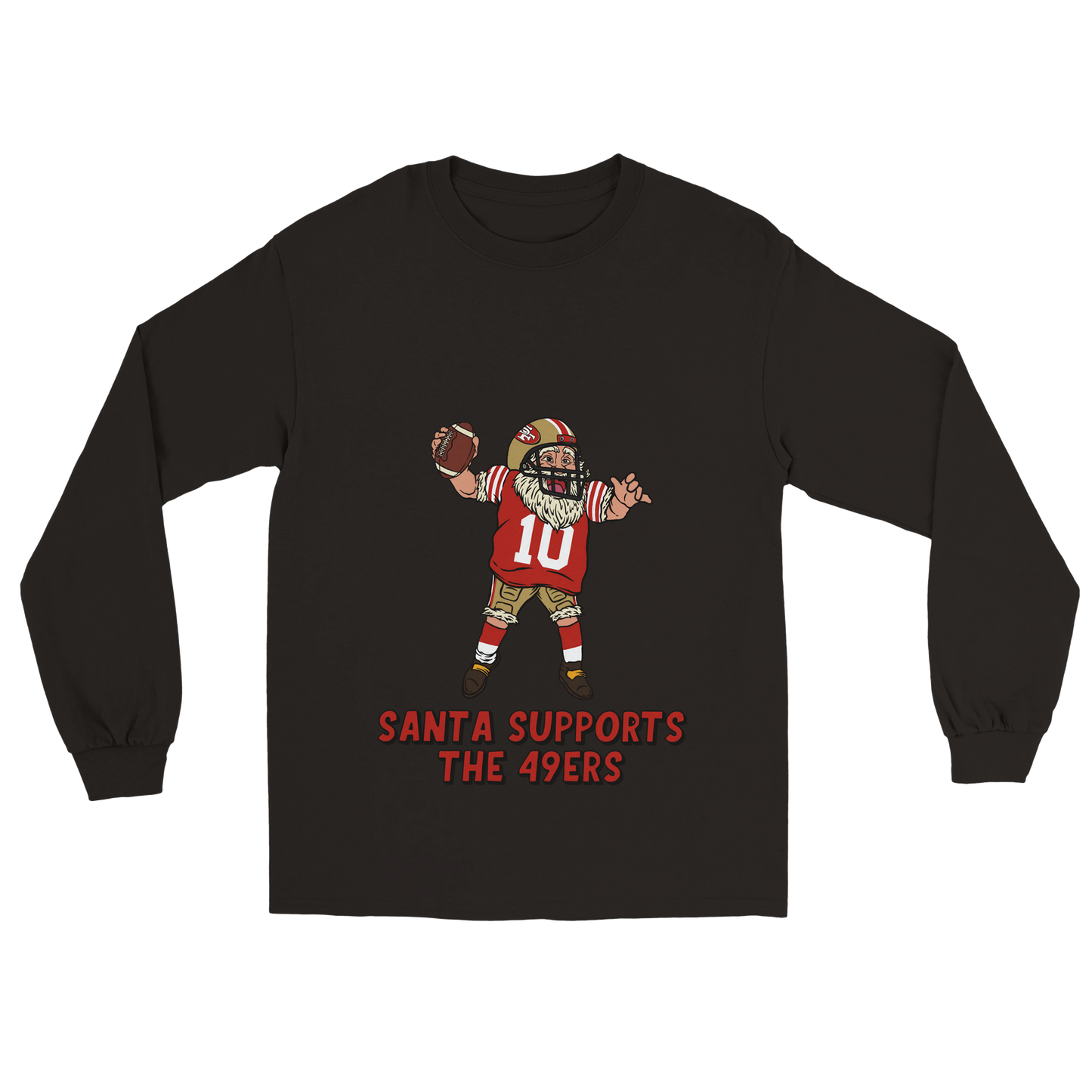 San Francisco 49ers Unisex Longsleeve Santa T-shirt