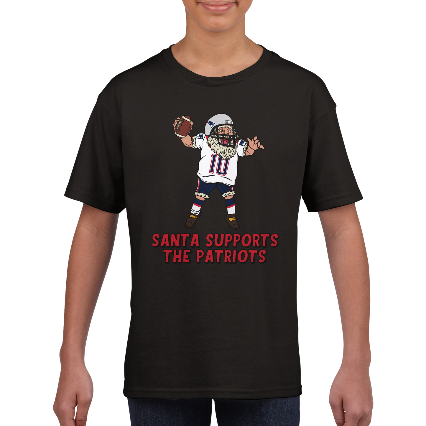 New England Patriots Kids Crewneck Santa T-shirt