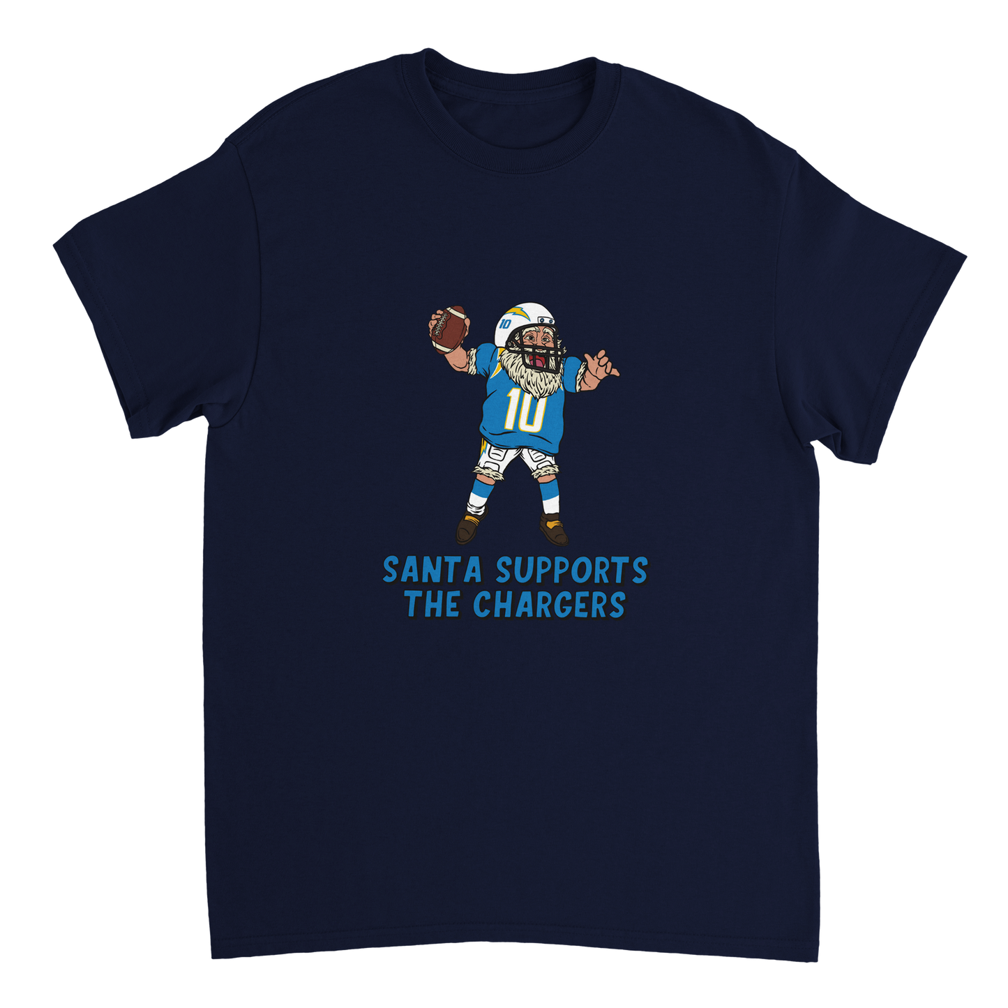 Los Angeles Chargers Unisex Crewneck Santa T-shirt