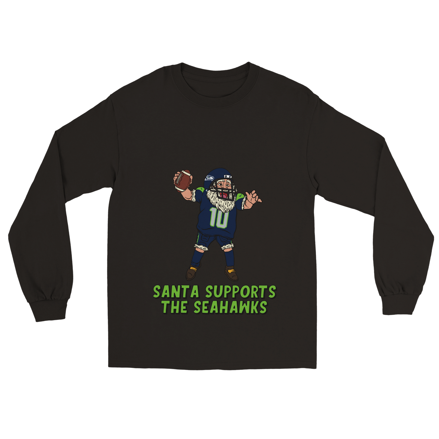 Seattle Seahawks Unisex Longsleeve Santa T-shirt