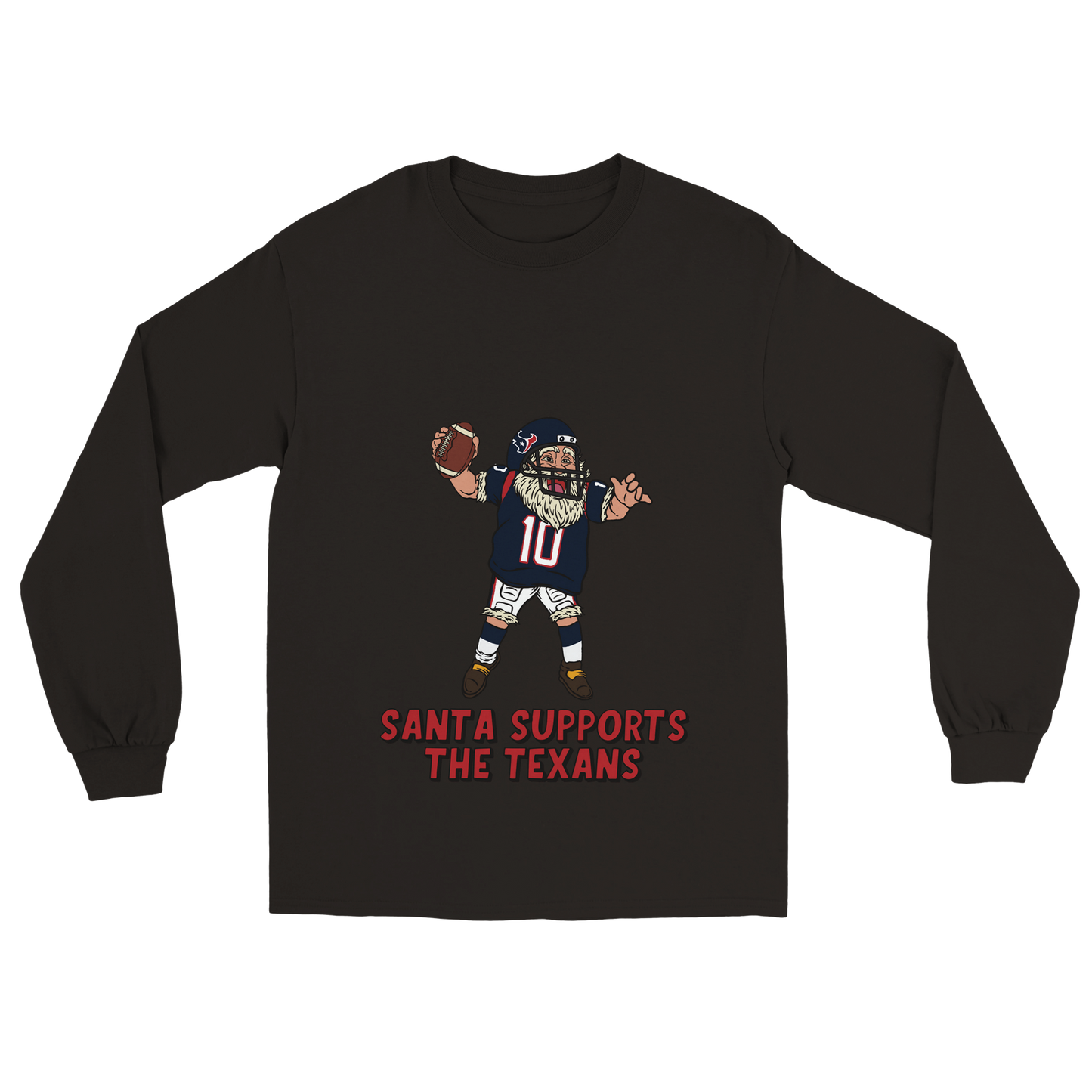 Houston Texans Unisex Longsleeve Santa T-shirt