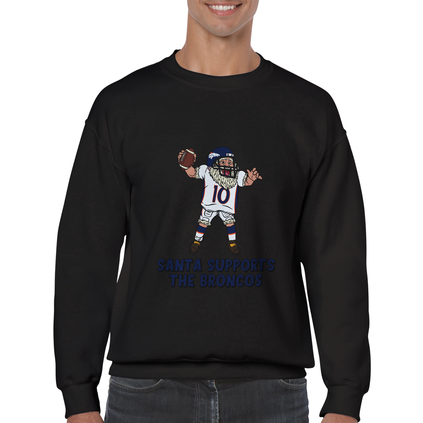 Denver Broncos Unisex Crewneck Santa Sweatshirt