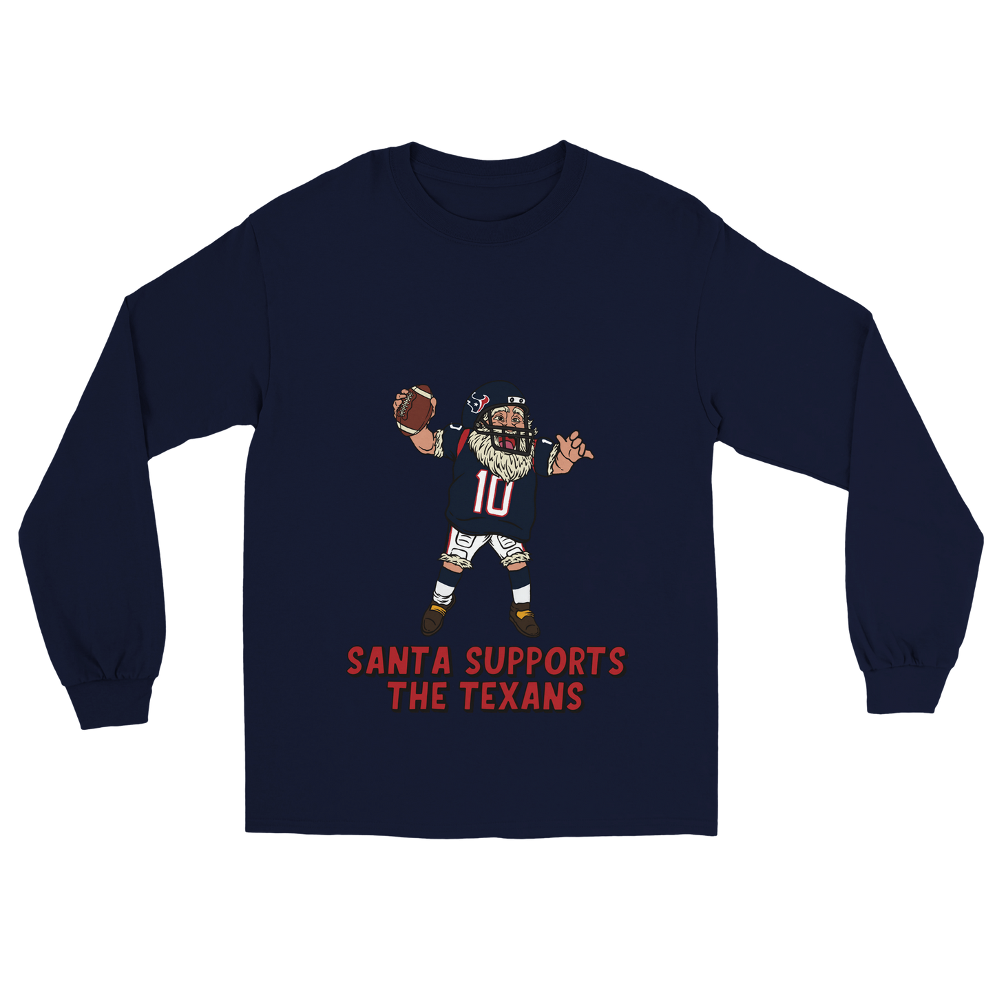 Houston Texans Unisex Longsleeve Santa T-shirt