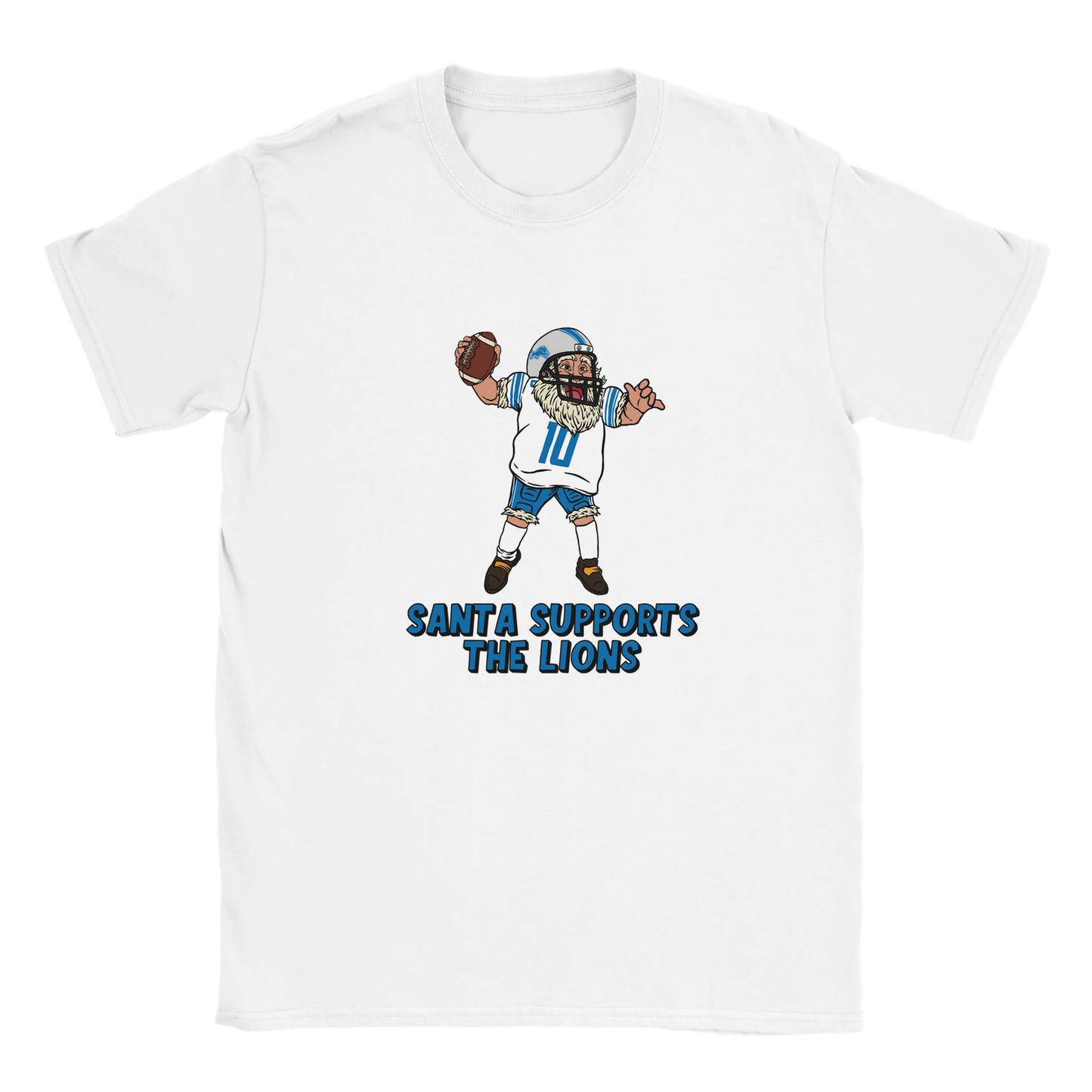 Detroit Lions Kids Crewneck Santa T-shirt