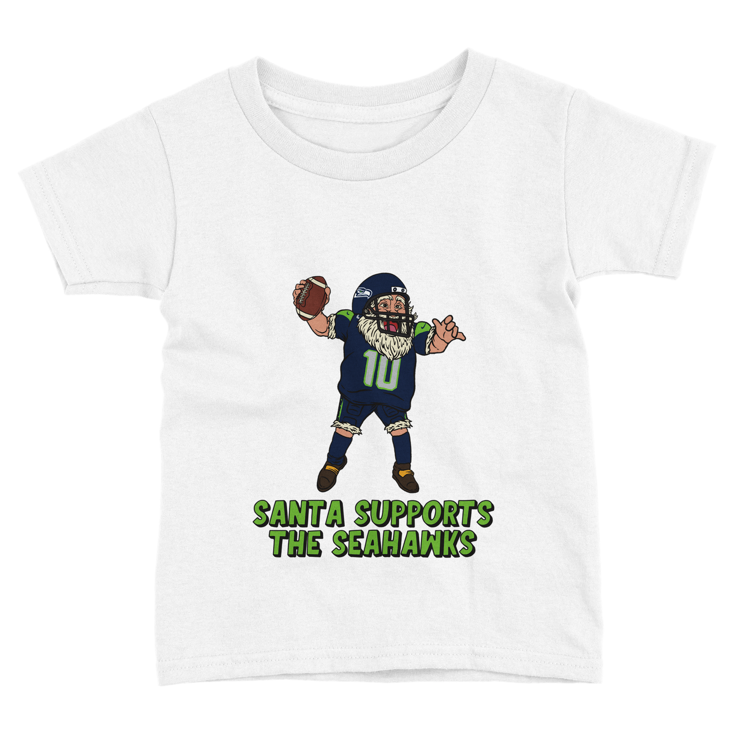 Seattle Seahawks Toddler Fine Jersey Santa T-Shirt