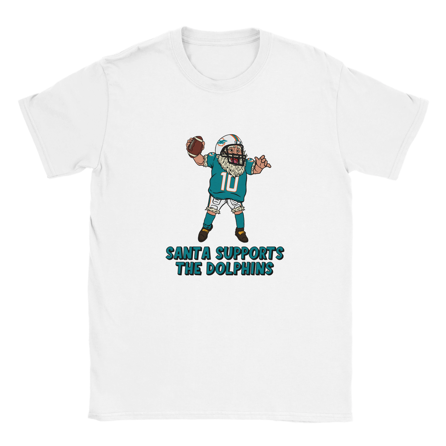 Miami Dolphins Kids Crewneck Santa T-shirt