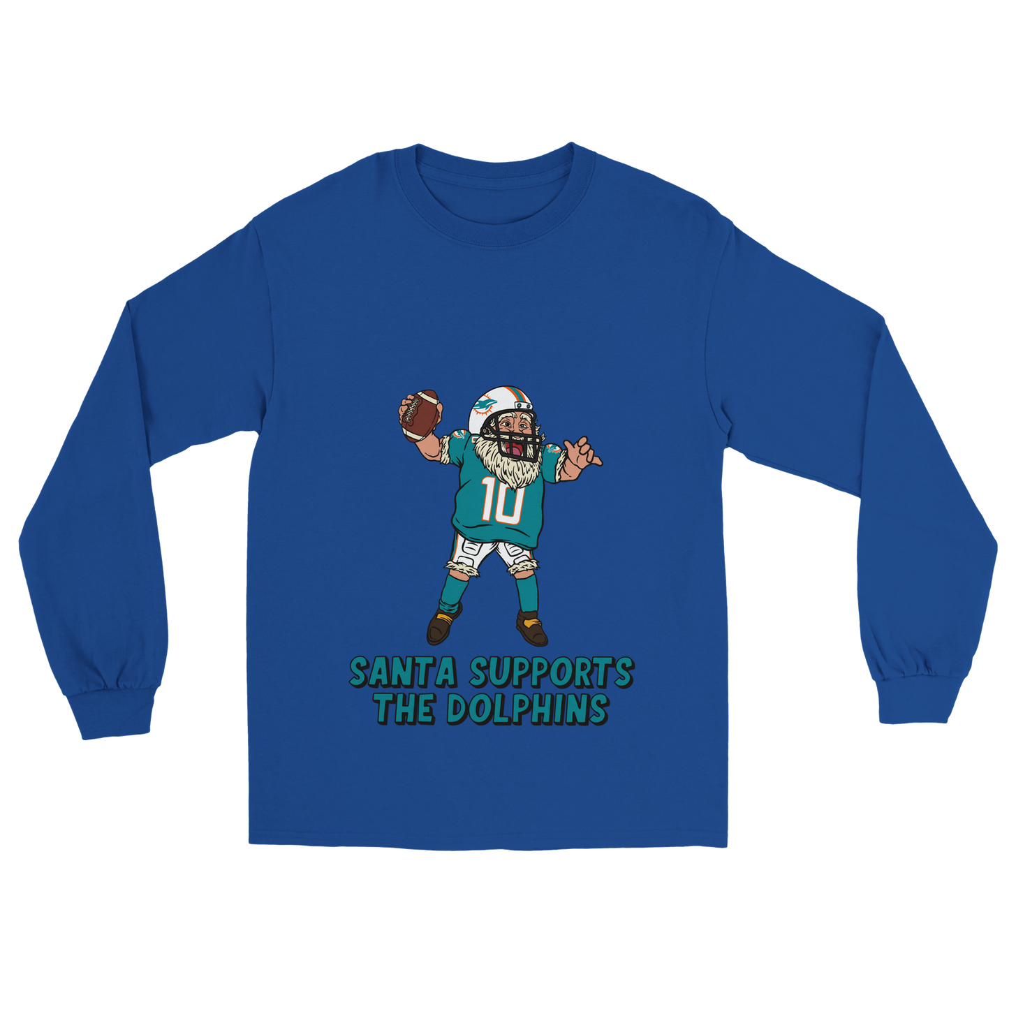 Miami Dolphins Unisex Longsleeve Santa T-shirt