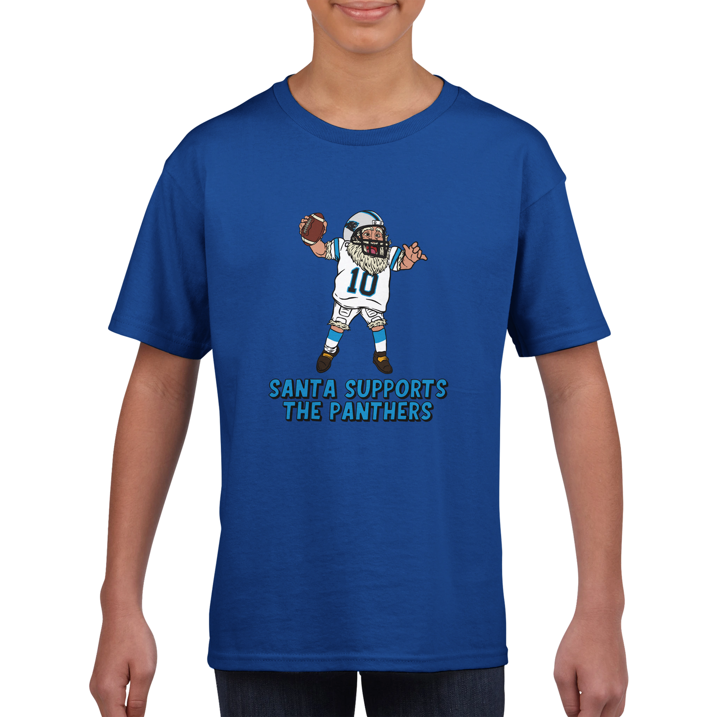 Carolina Panthers Kids Crewneck Santa T-shirt