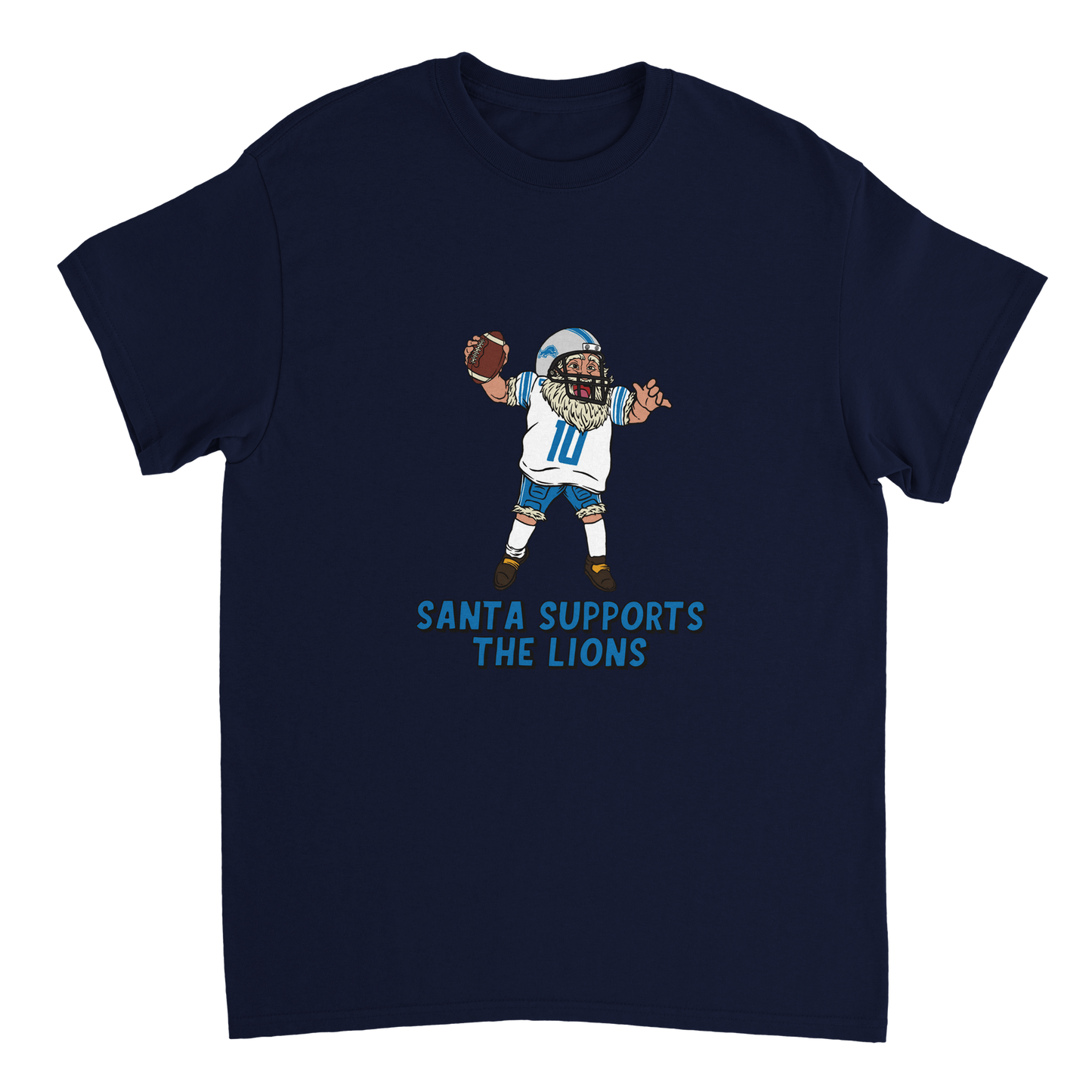 Detroit Lions Unisex Crewneck Santa T-shirt