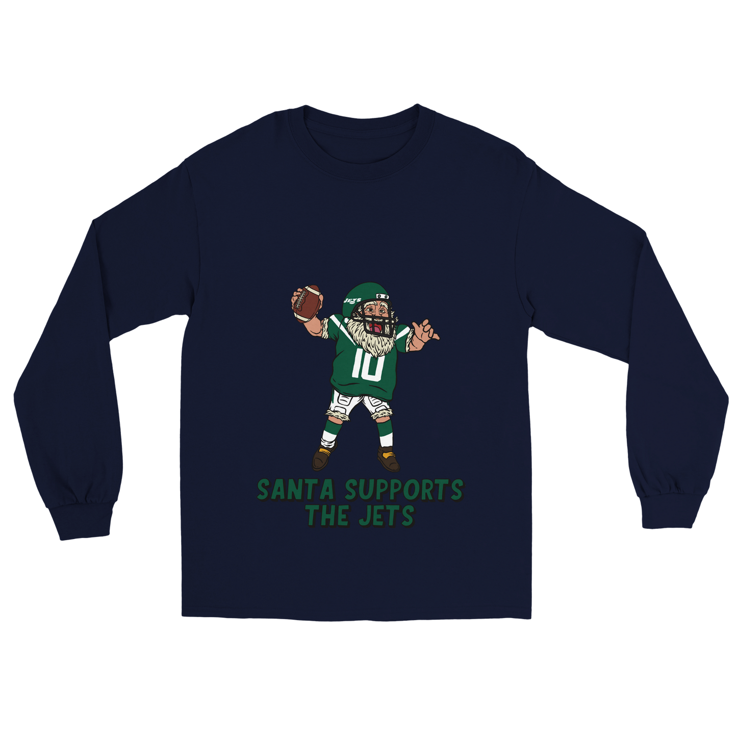 New York Jets Unisex Longsleeve Santa T-shirt