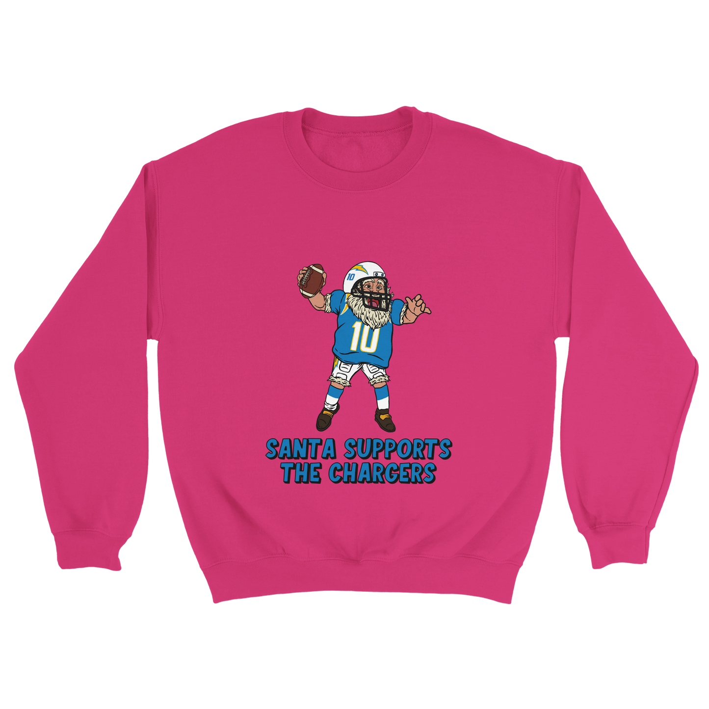 Los Angeles Chargers Unisex Crewneck Santa Sweatshirt