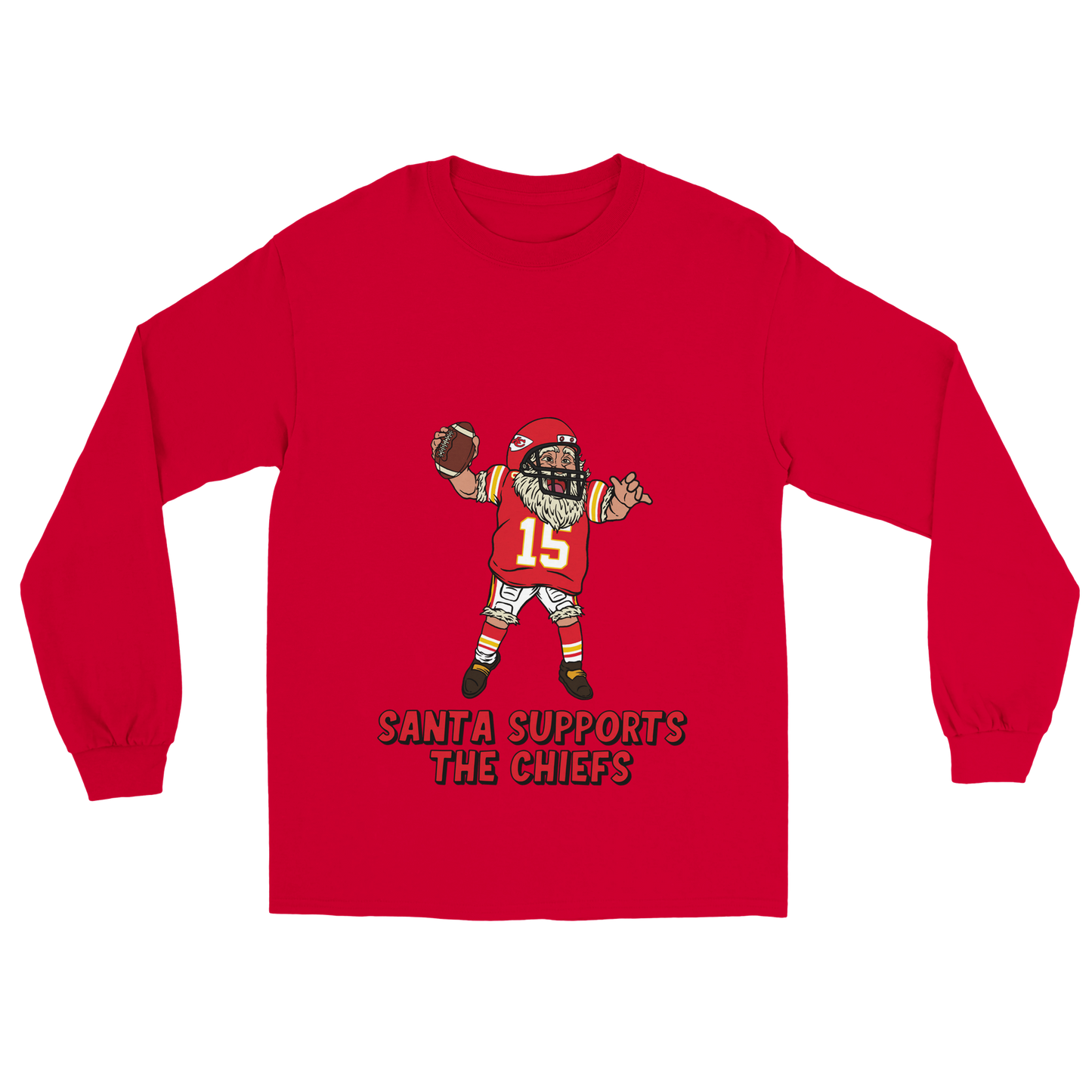 Kansas City Chiefs Unisex Longsleeve Santa T-shirt