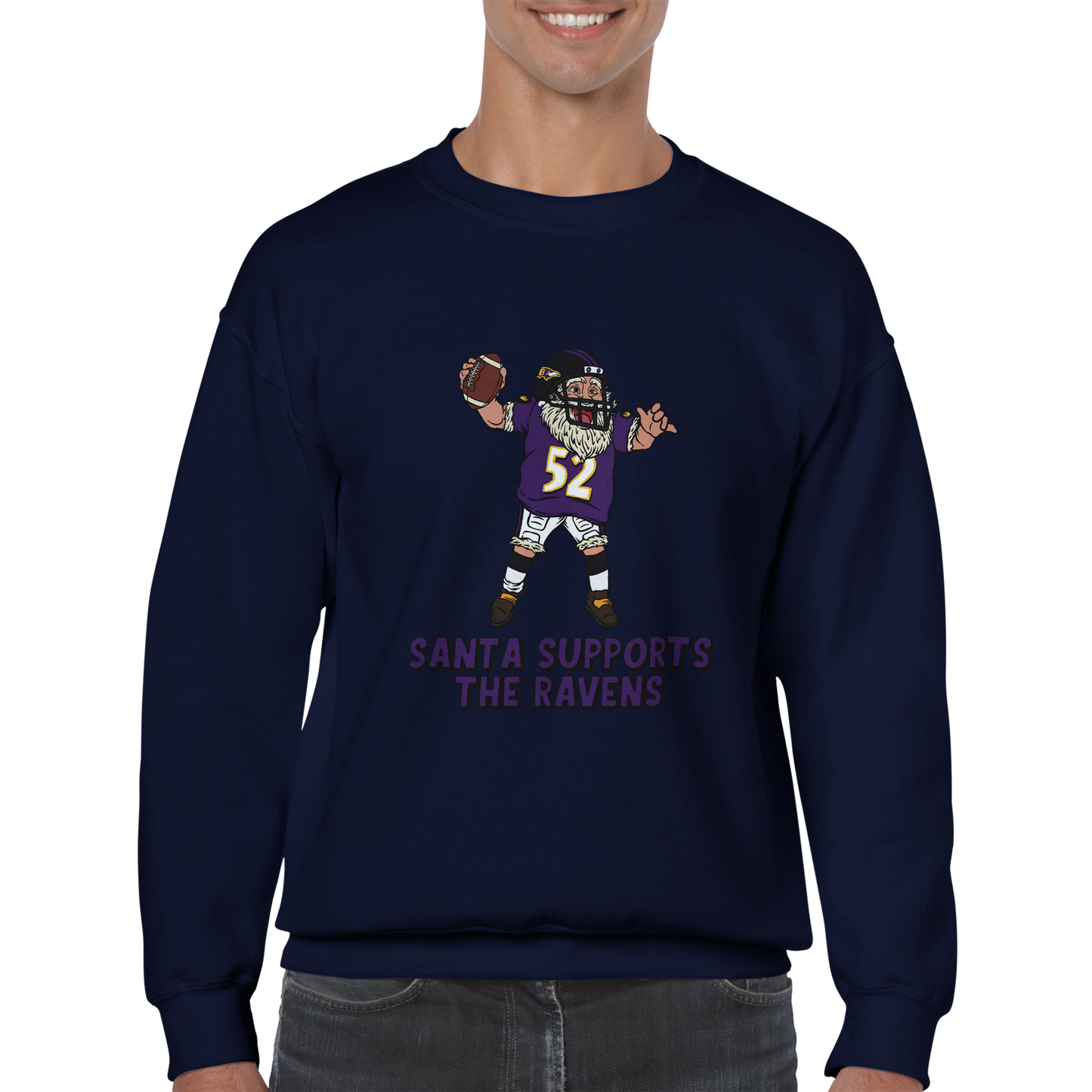 Baltimore Ravens Unisex Crewneck Santa Sweatshirt