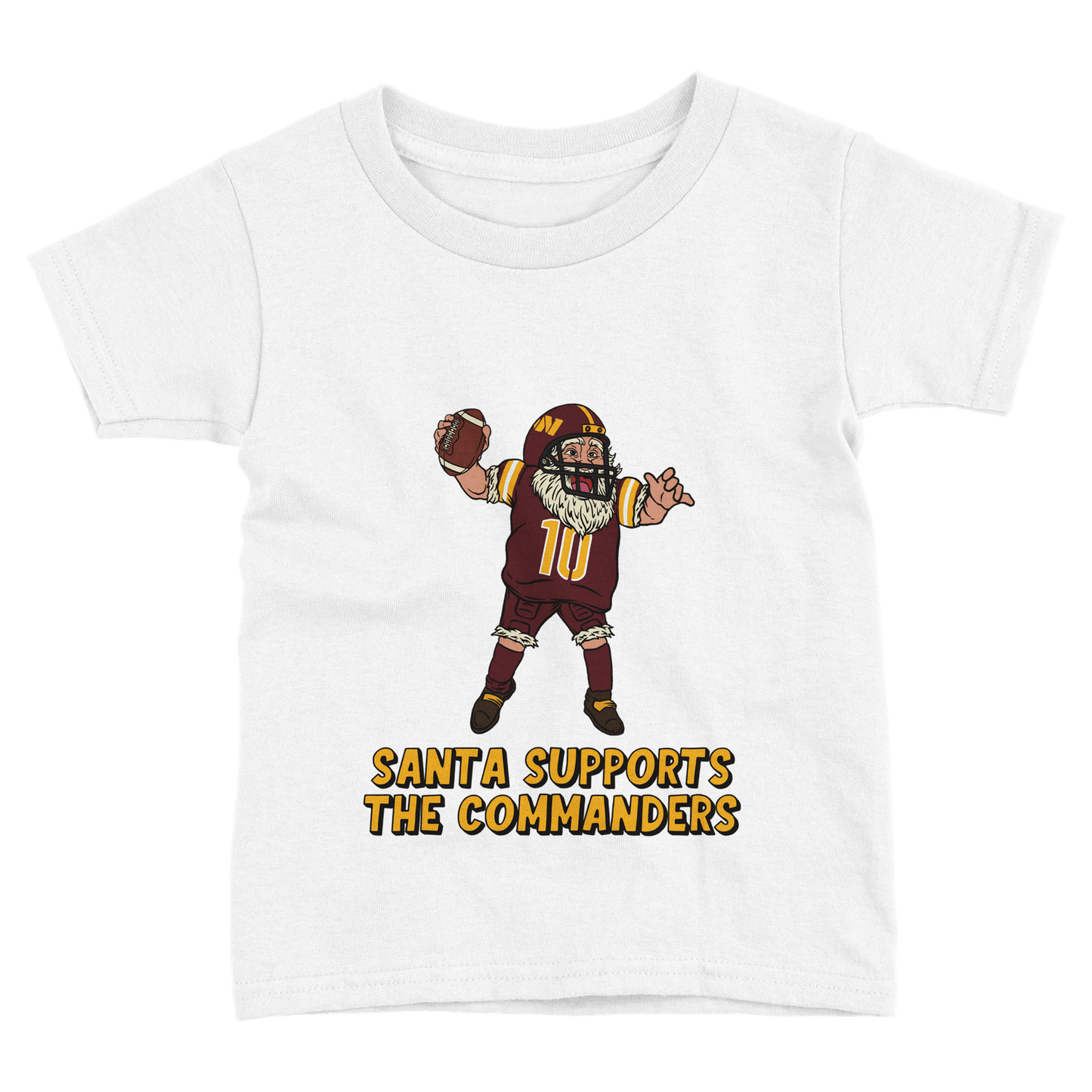 Washington Commanders Toddler Fine Jersey Santa T-Shirt