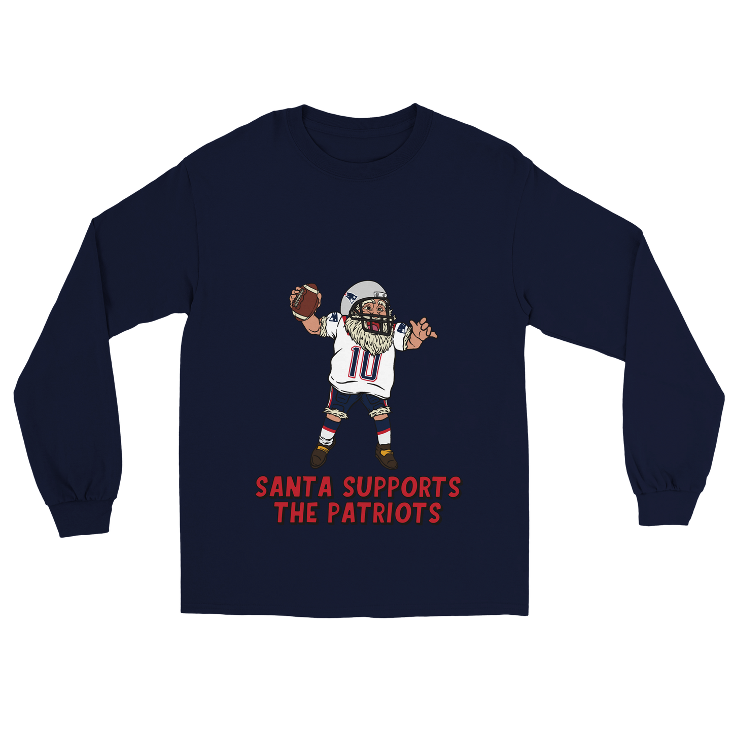 New England Patriots Unisex Longsleeve Santa T-shirt