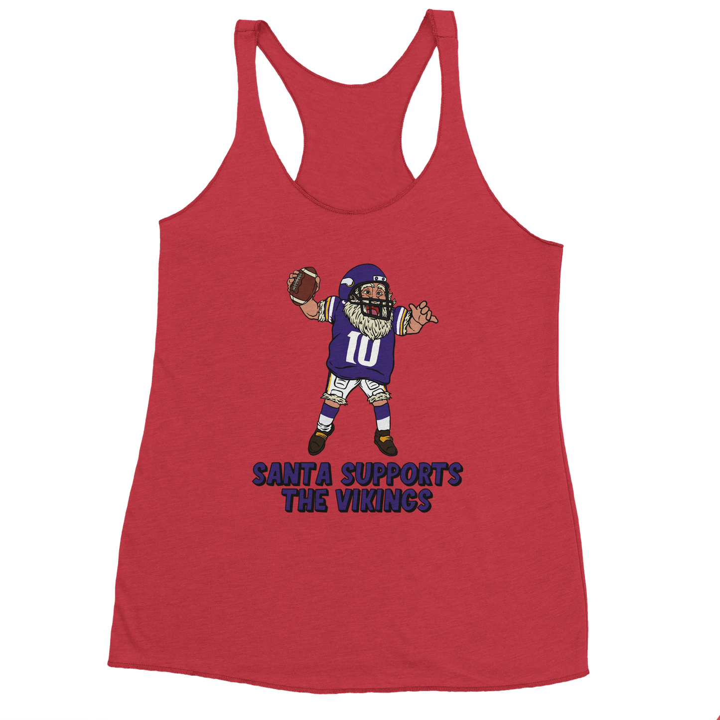 Minnesota Vikings Women's Racerback Santa Tank Top