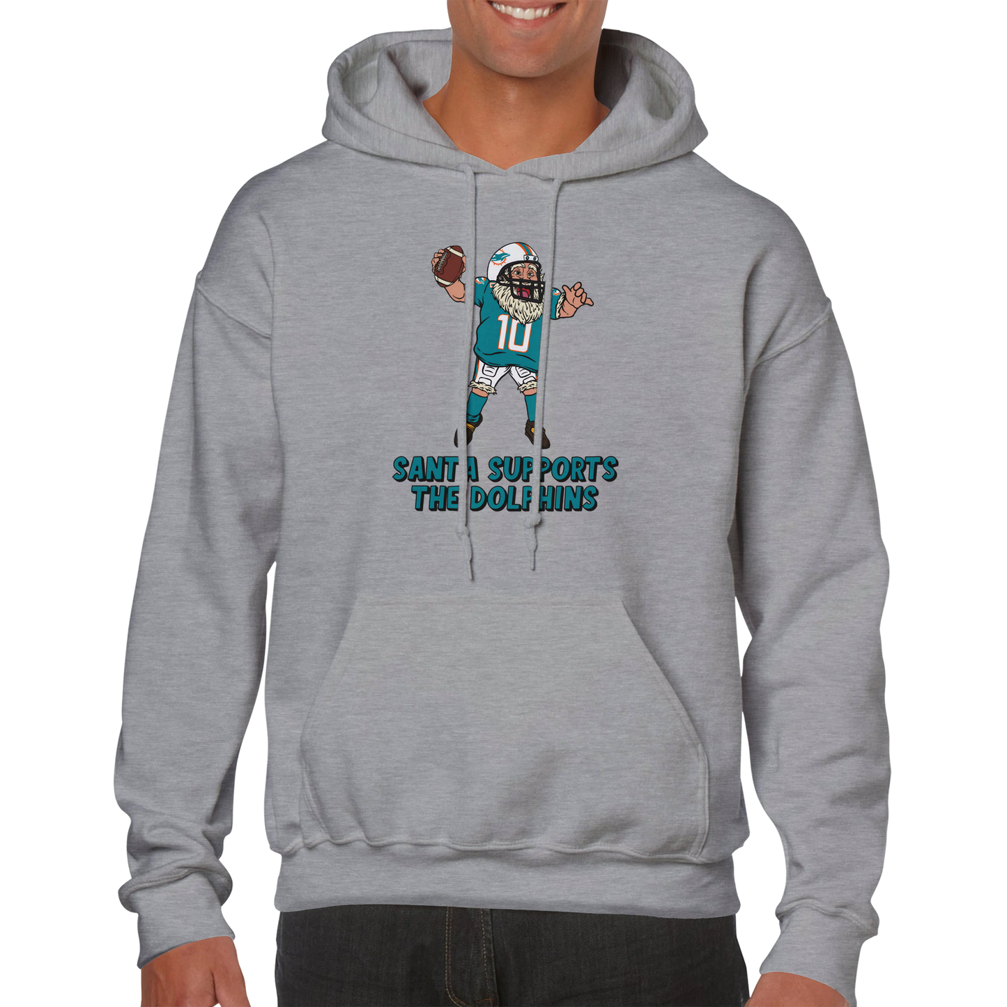 Miami Dolphins Unisex Pullover Santa Hoodie