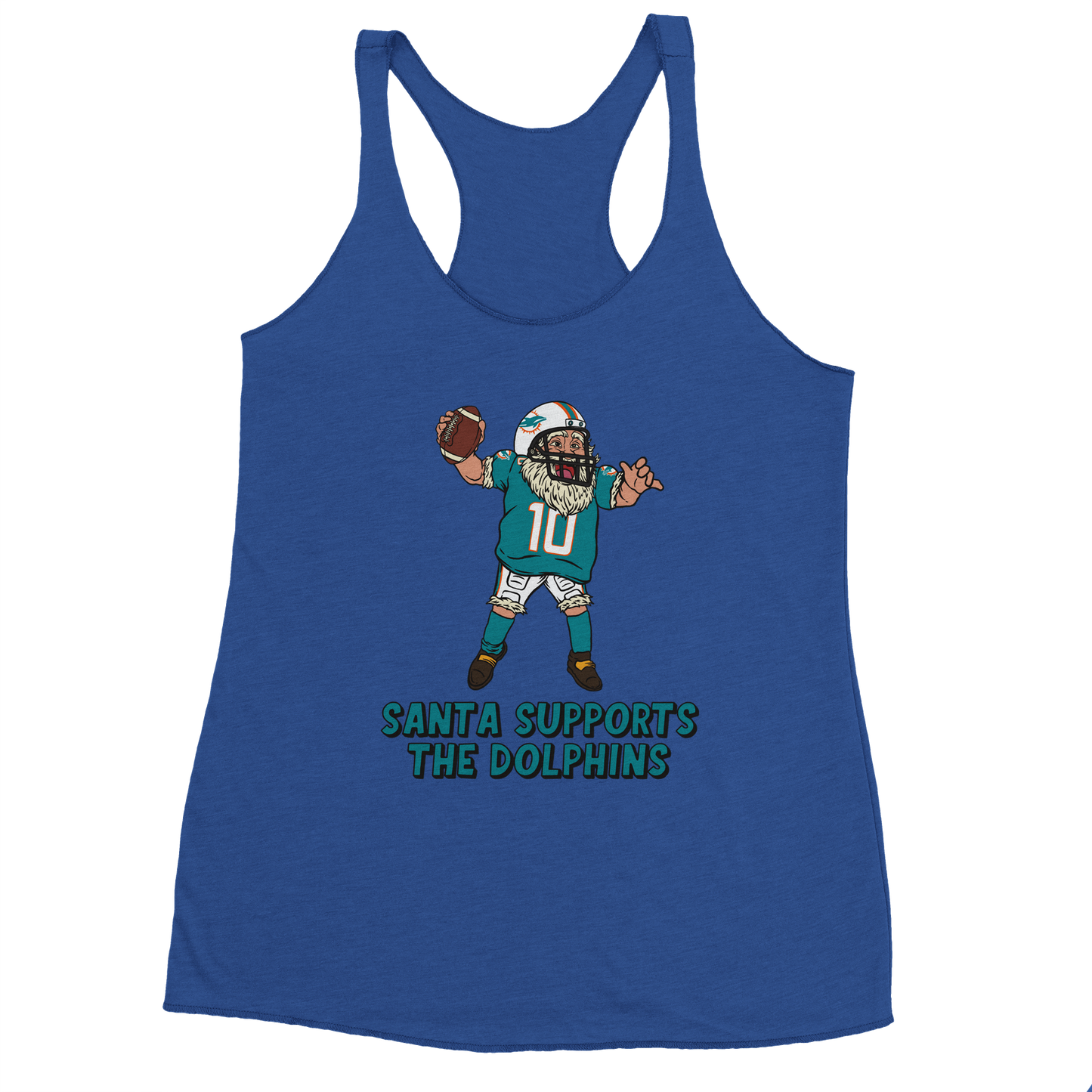 Miami Dolphins Women's Racerback Santa Tank Top