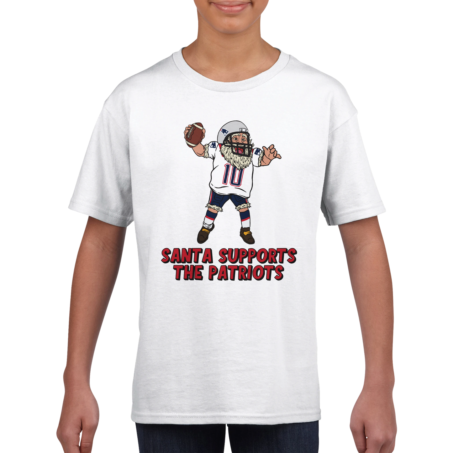 New England Patriots Kids Crewneck Santa T-shirt