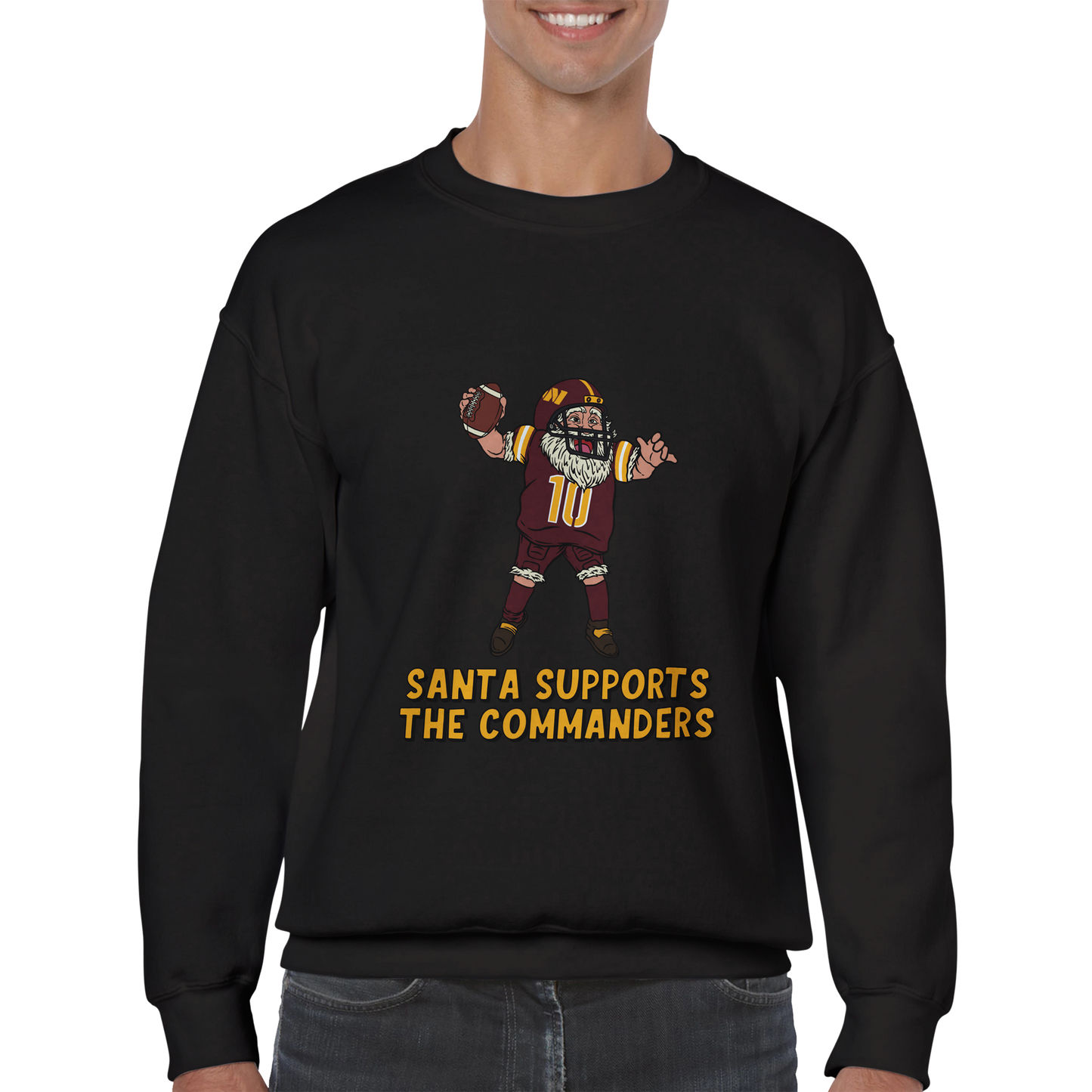 Washington Commanders Unisex Crewneck Santa Sweatshirt