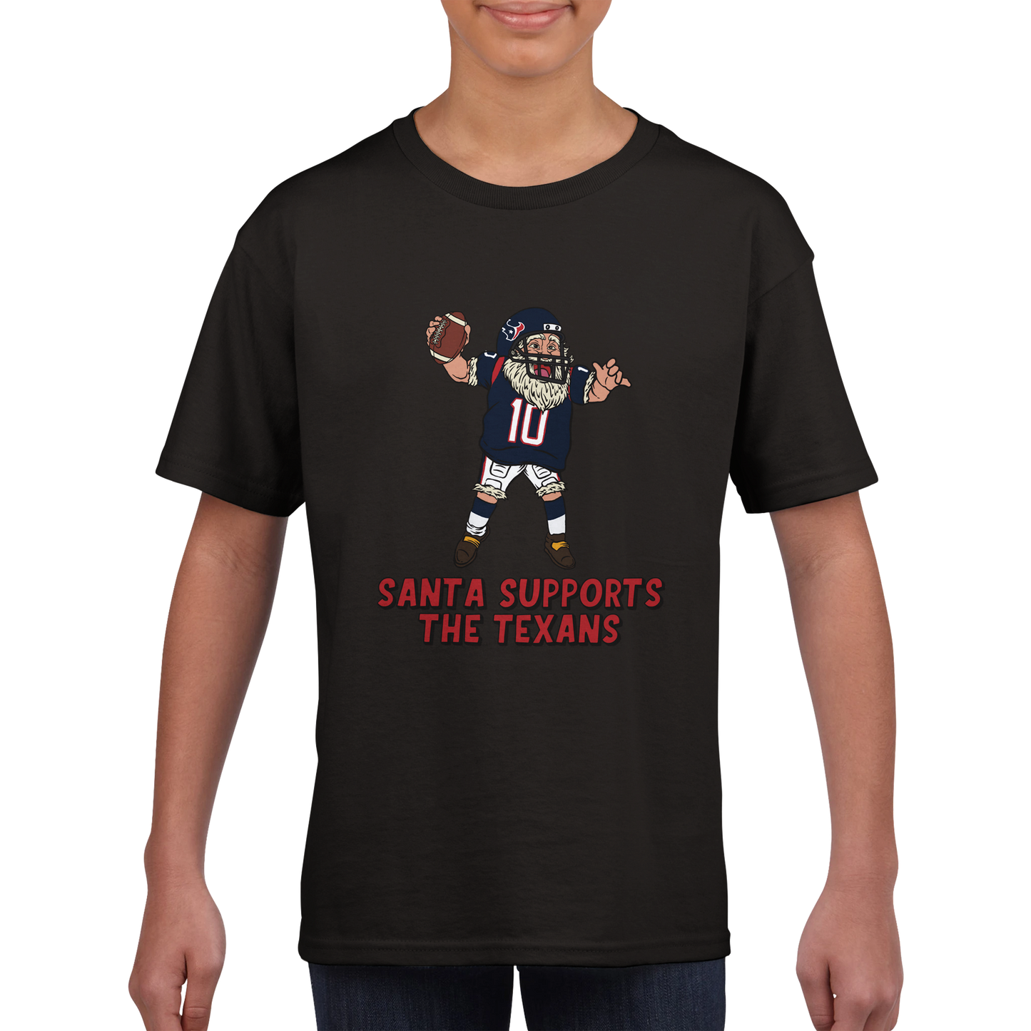 Houston Texans Kids Crewneck Santa T-shirt