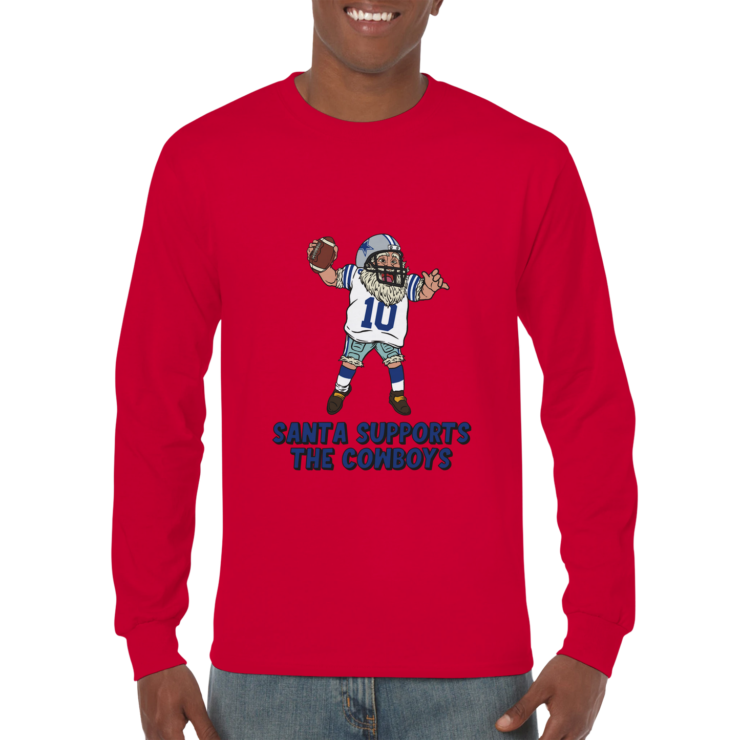 Dallas Cowboys Unisex Longsleeve Santa T-shirt