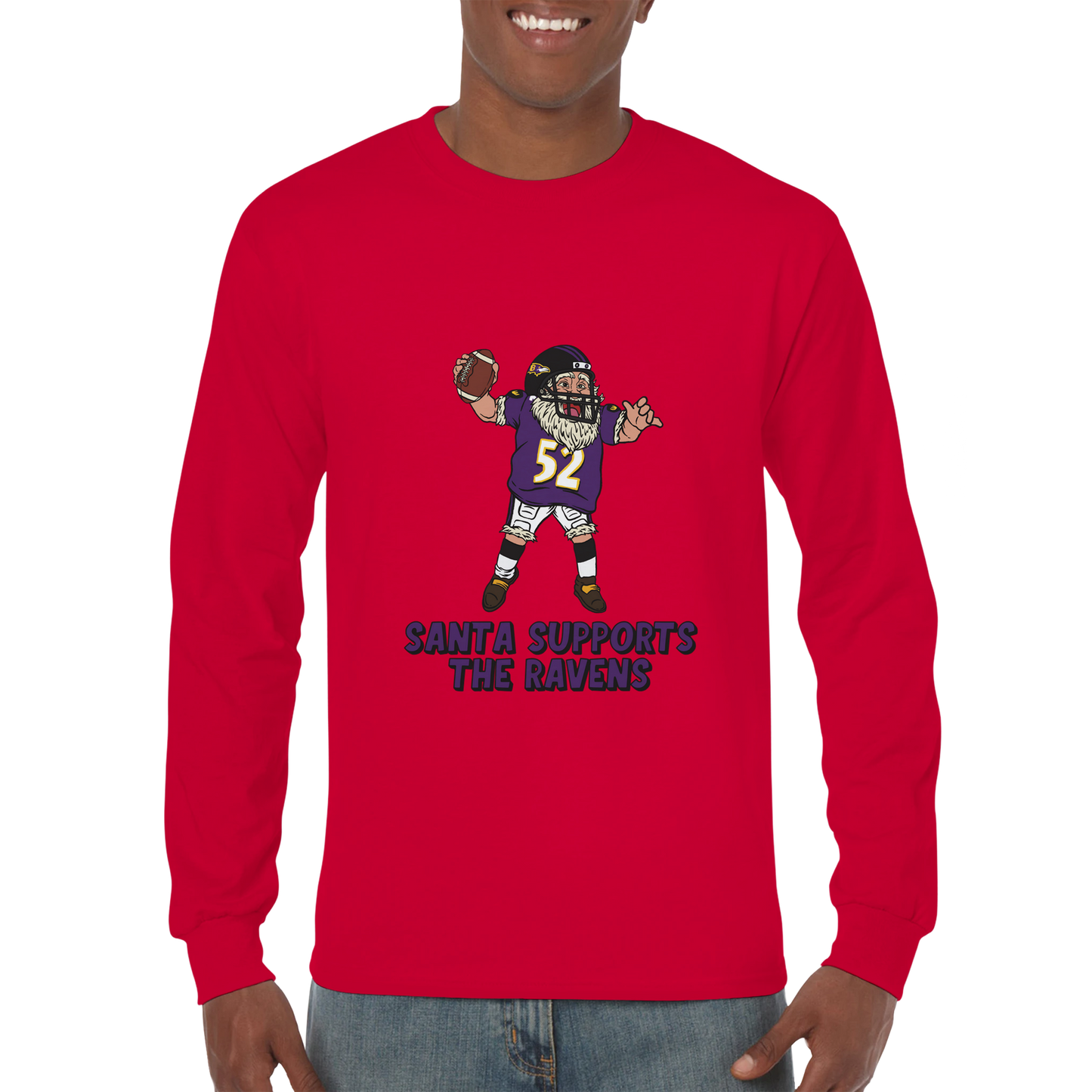 Baltimore Ravens Unisex Longsleeve Santa T-shirt