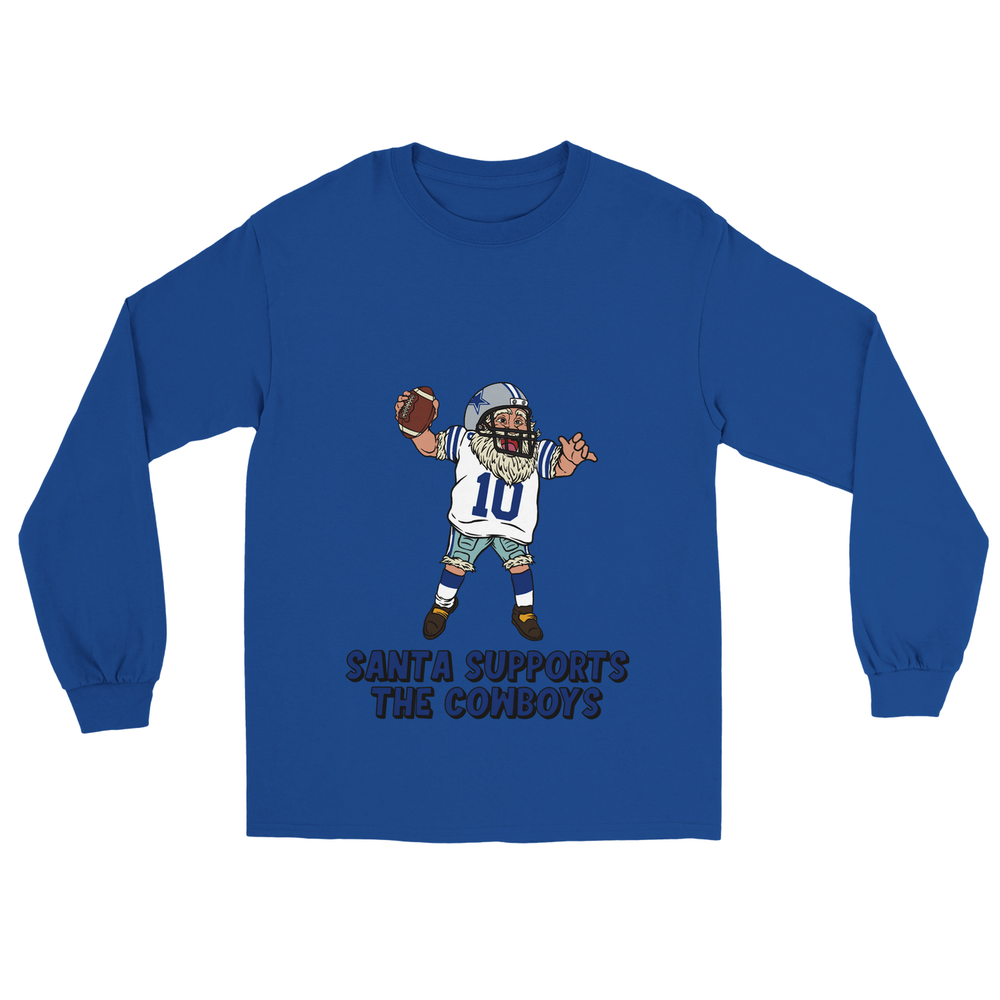 Dallas Cowboys Unisex Longsleeve Santa T-shirt